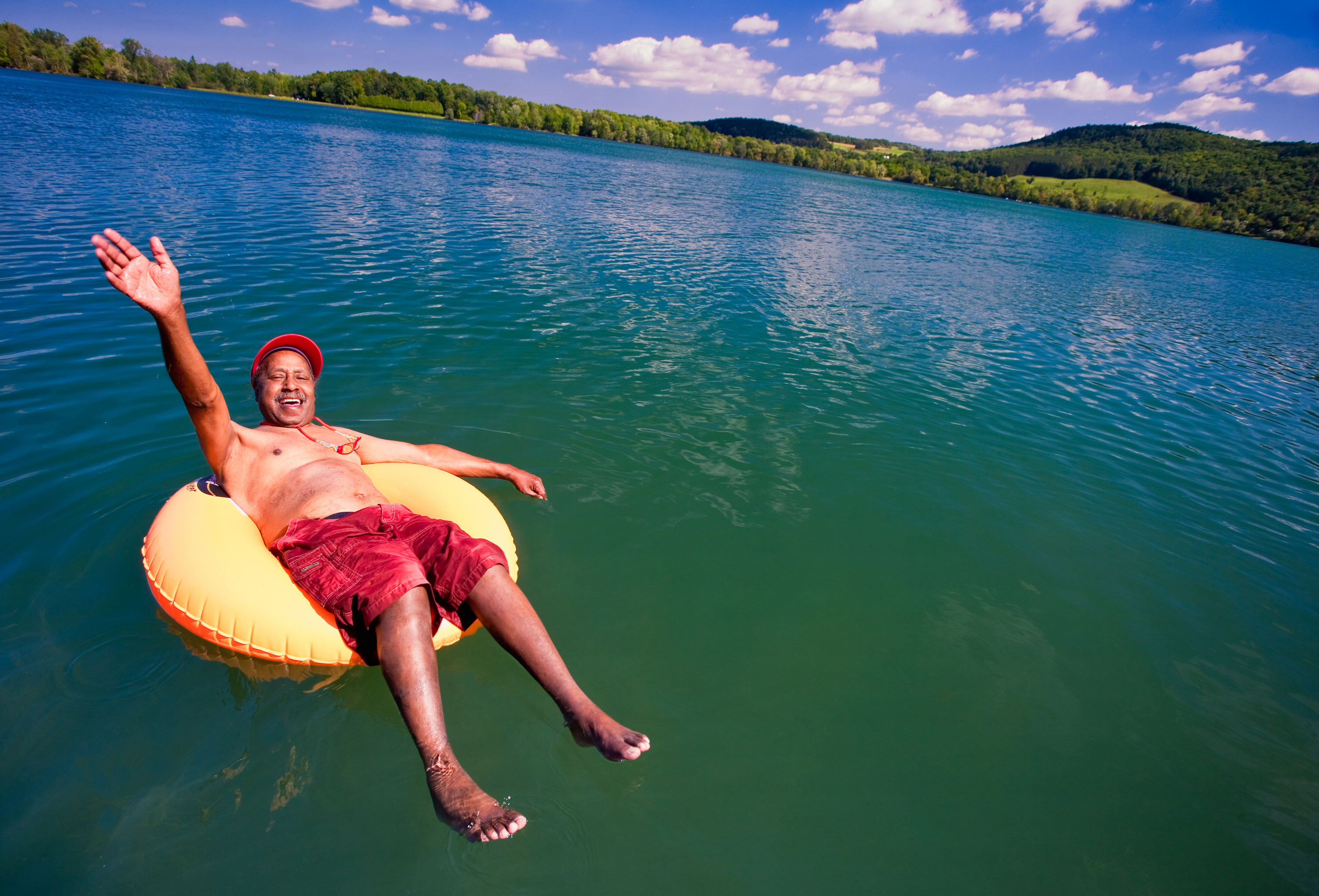 Active Senior enjoying life while on vacation with the family.