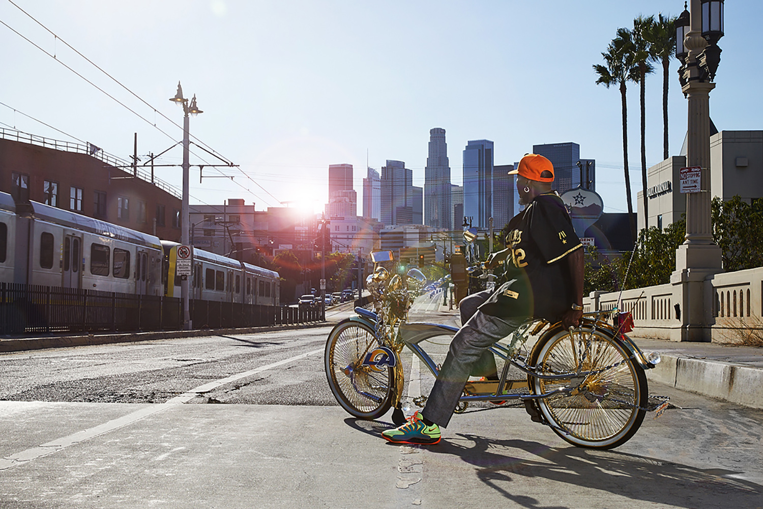 Custom bike with urban background