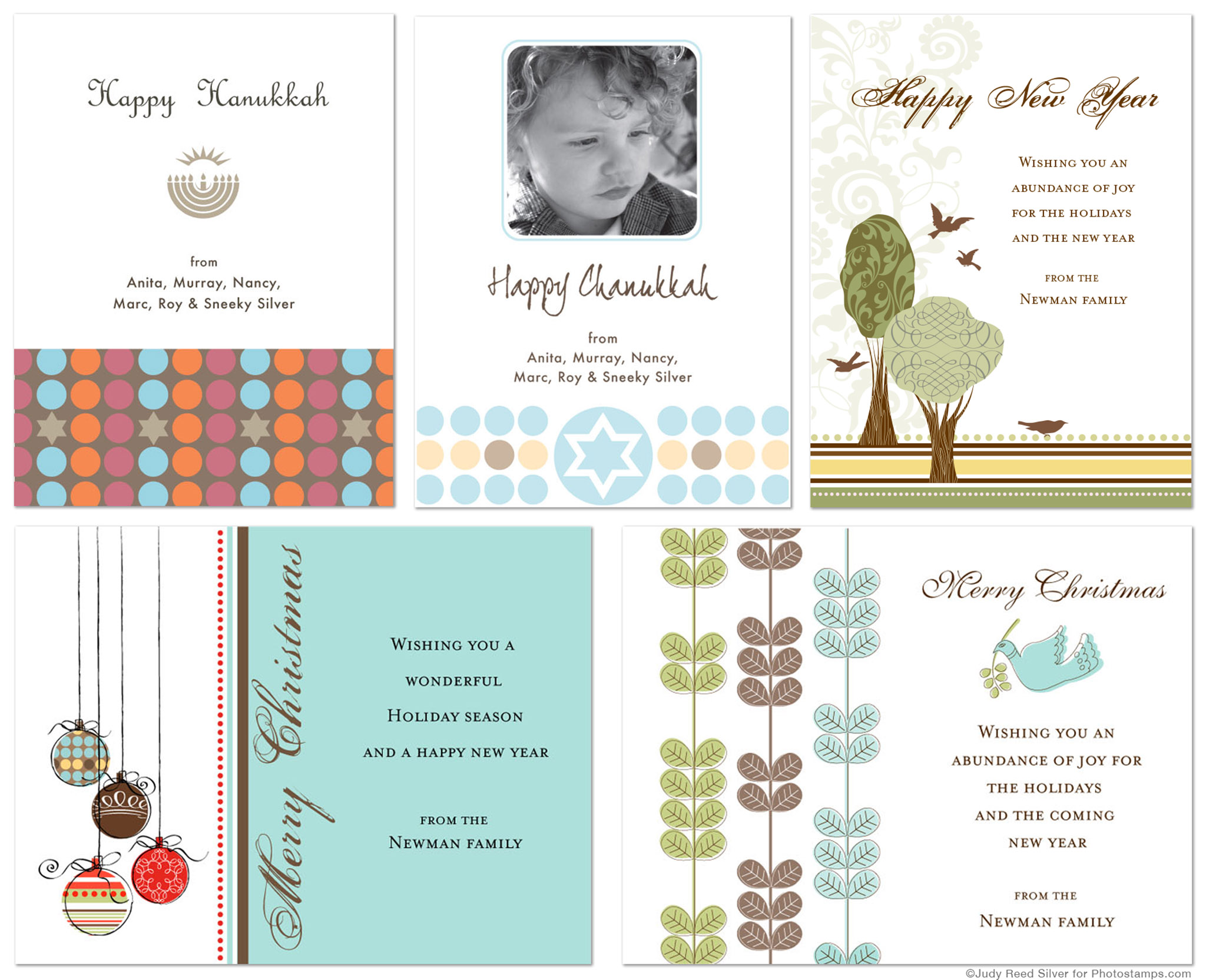 Holiday card designs for Photostamps.com