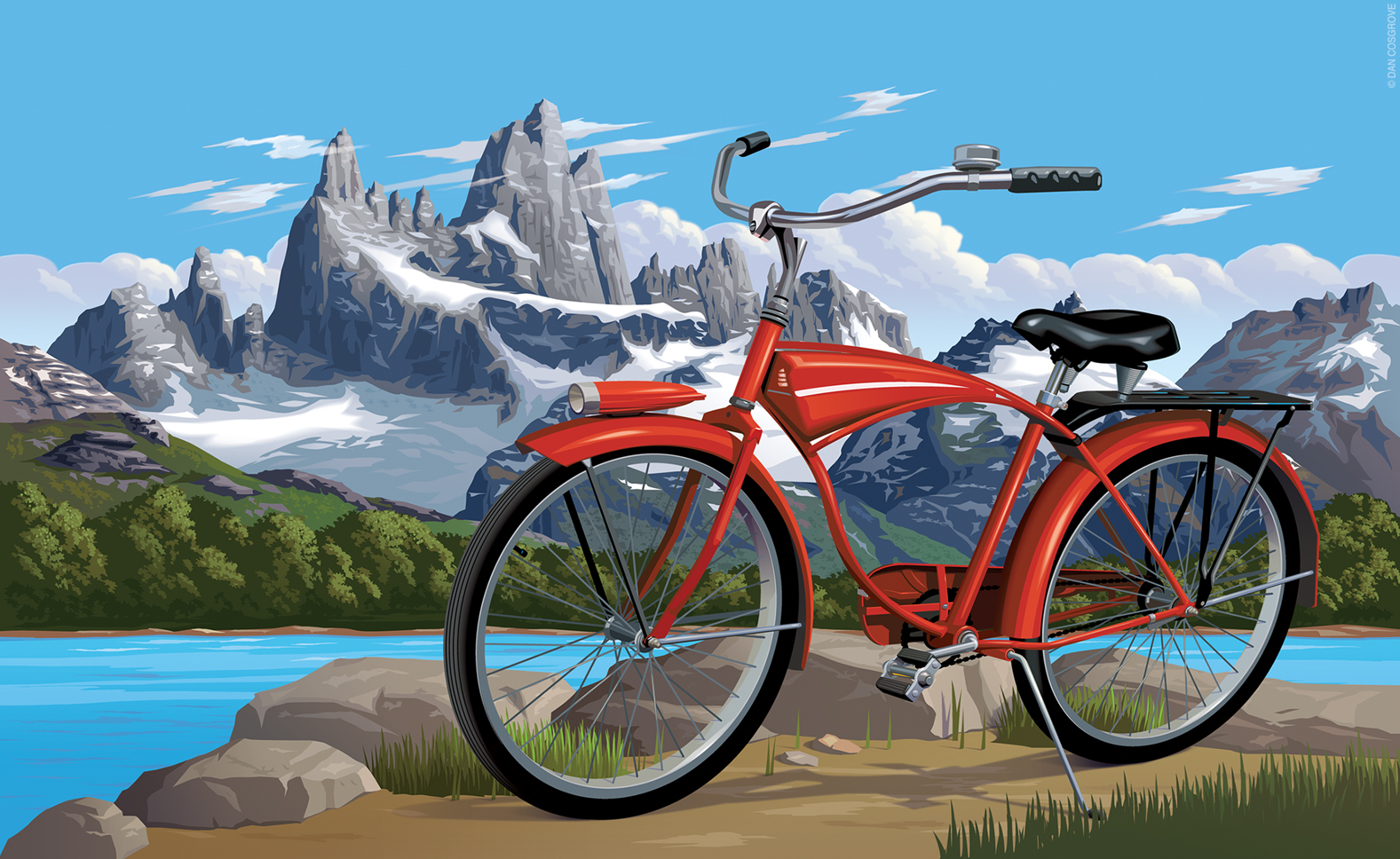 Package illustration for Fat Tire New Belgium.
