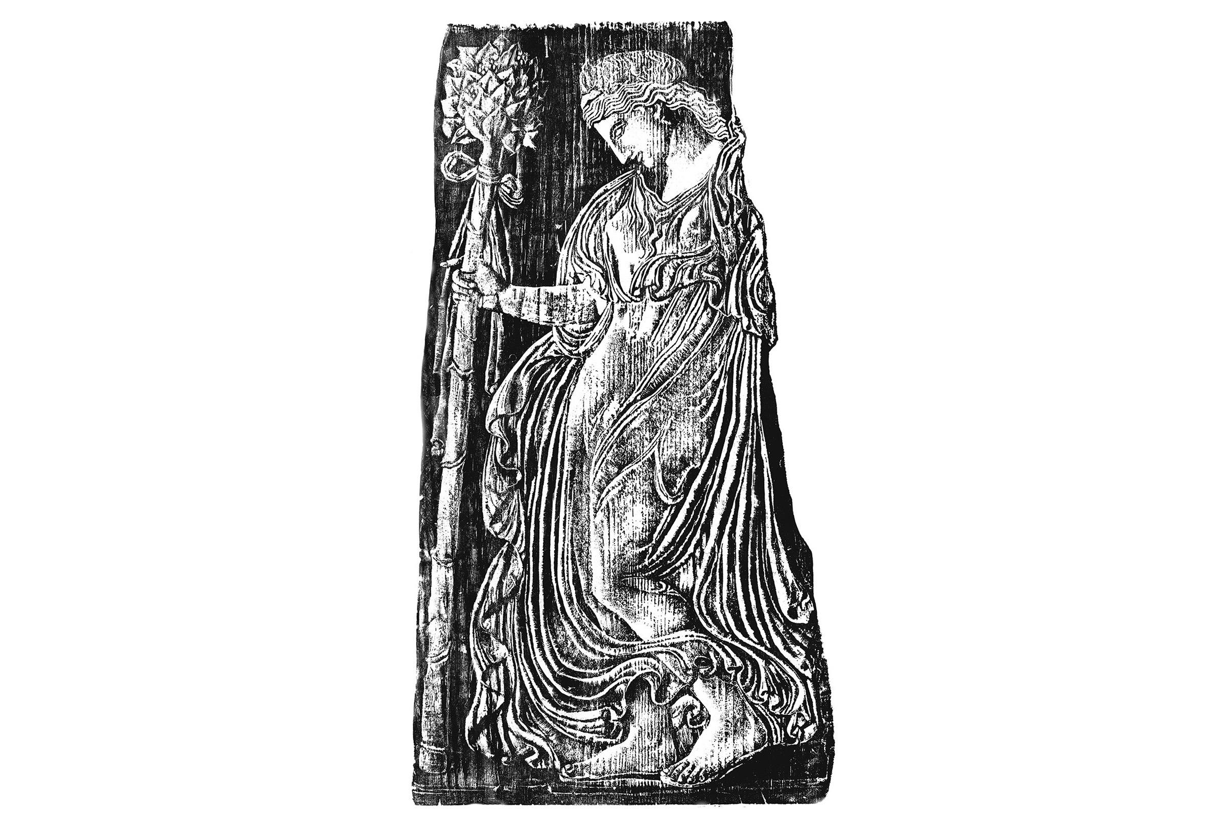 Marble relief with a dancing maenad ca. 27 B.C.–A.  Commissioned for potential Metropolitan Museum gift card collection.