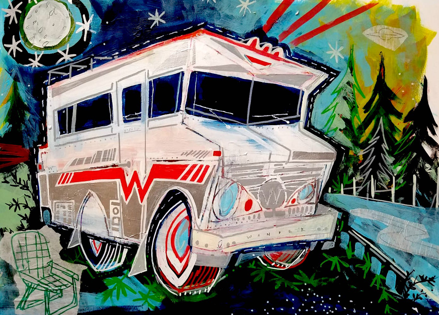 Abstract, painterly, transportation illustration  