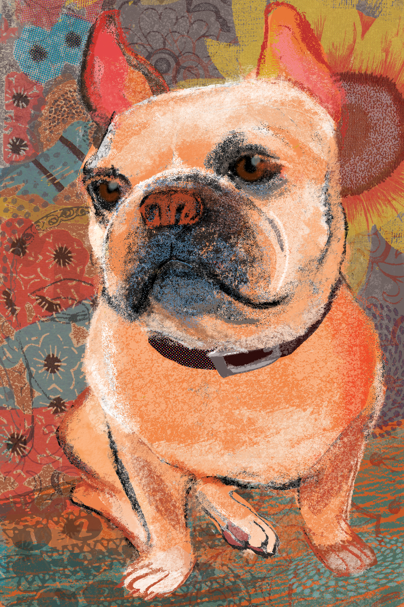 Mixed media illustration.