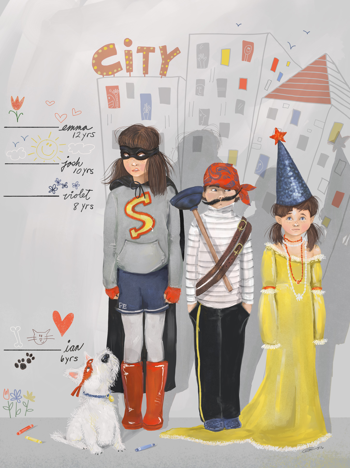 Children wearing costume, Halloween costume.