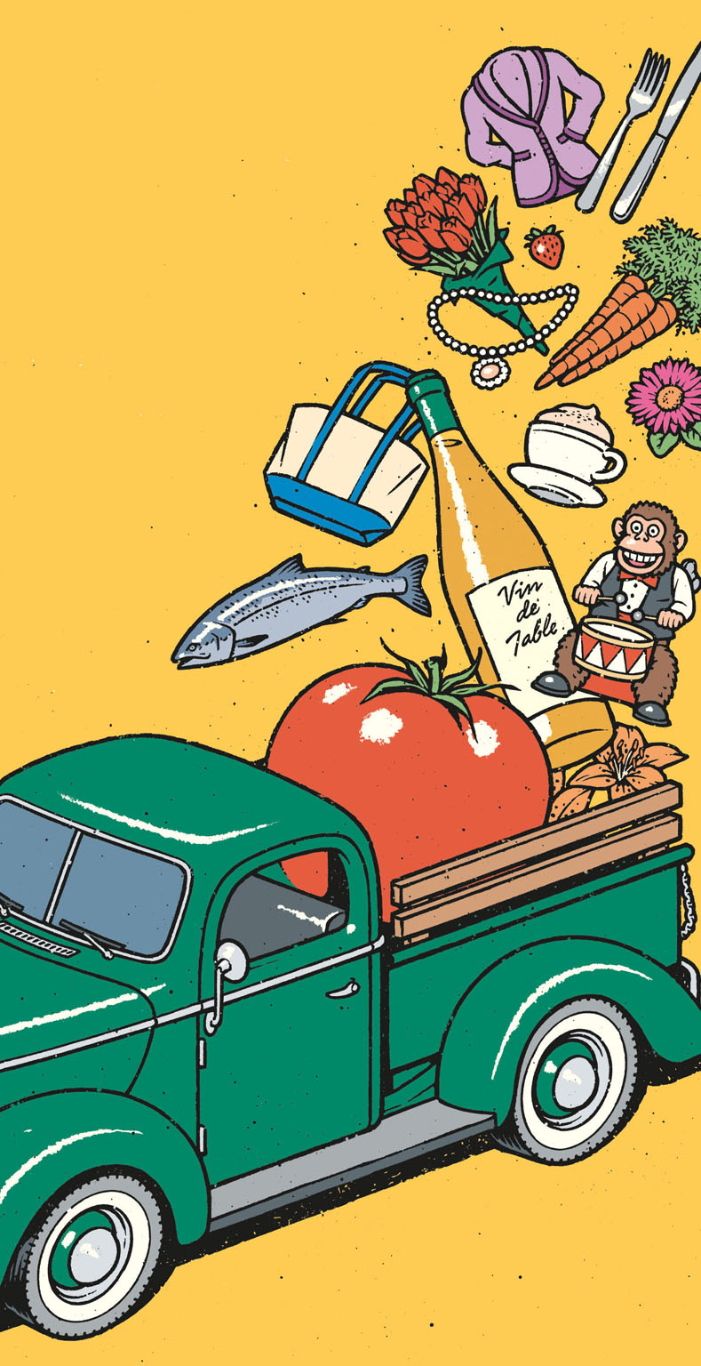 Street banner illustration for Pike Place Market