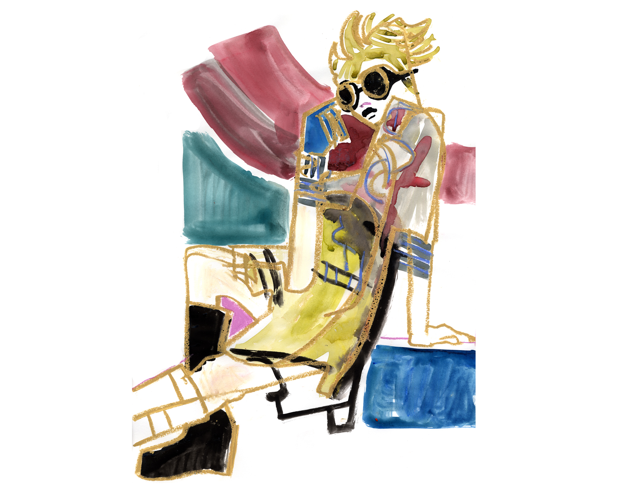 Illustration of Scooter LaForge's east village punk style fashion.