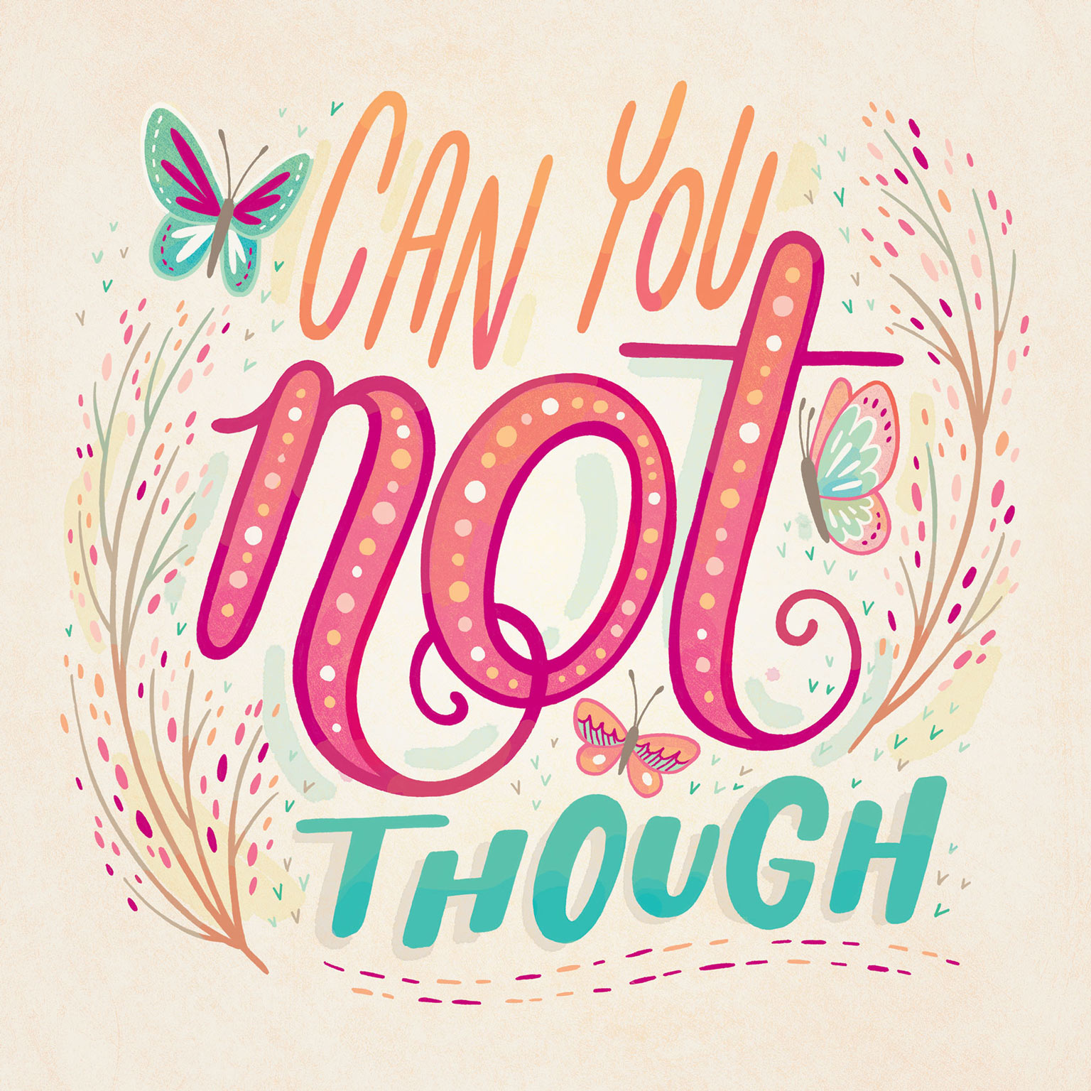 Hand-lettered page for 2018 It's Just Not Your Day calendar for Workman Publishing