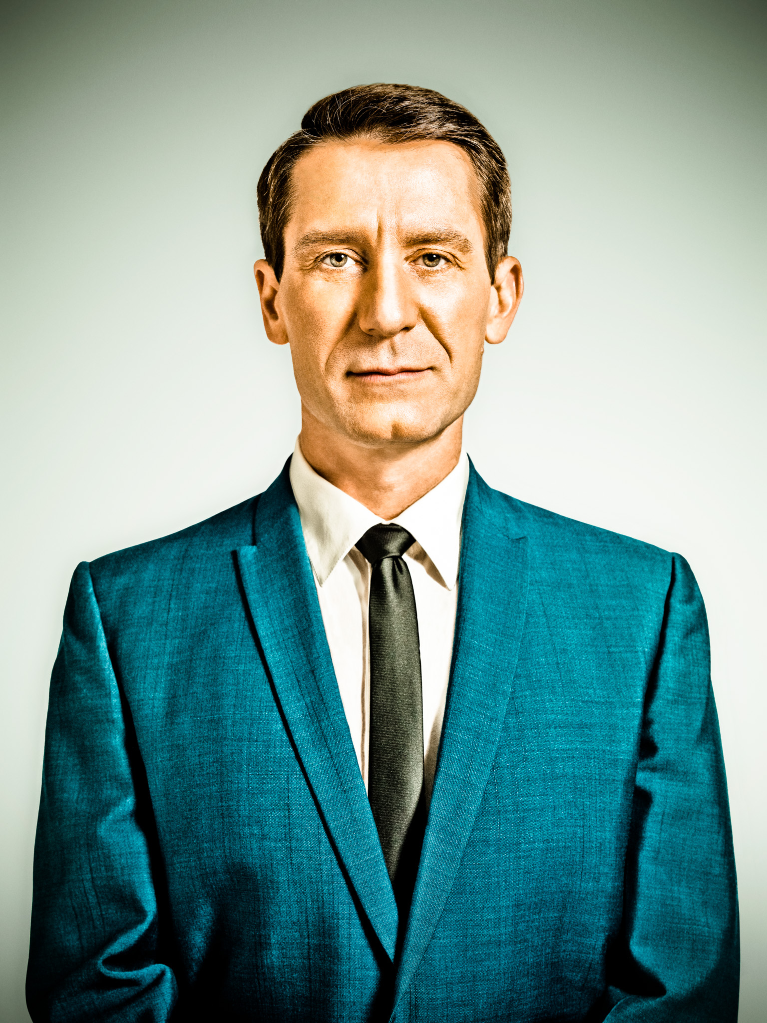 Portrait of a 1950's Father looking stoically into the camera. from the "Nuclear Family" Series© 2012 Dana Hursey Photography