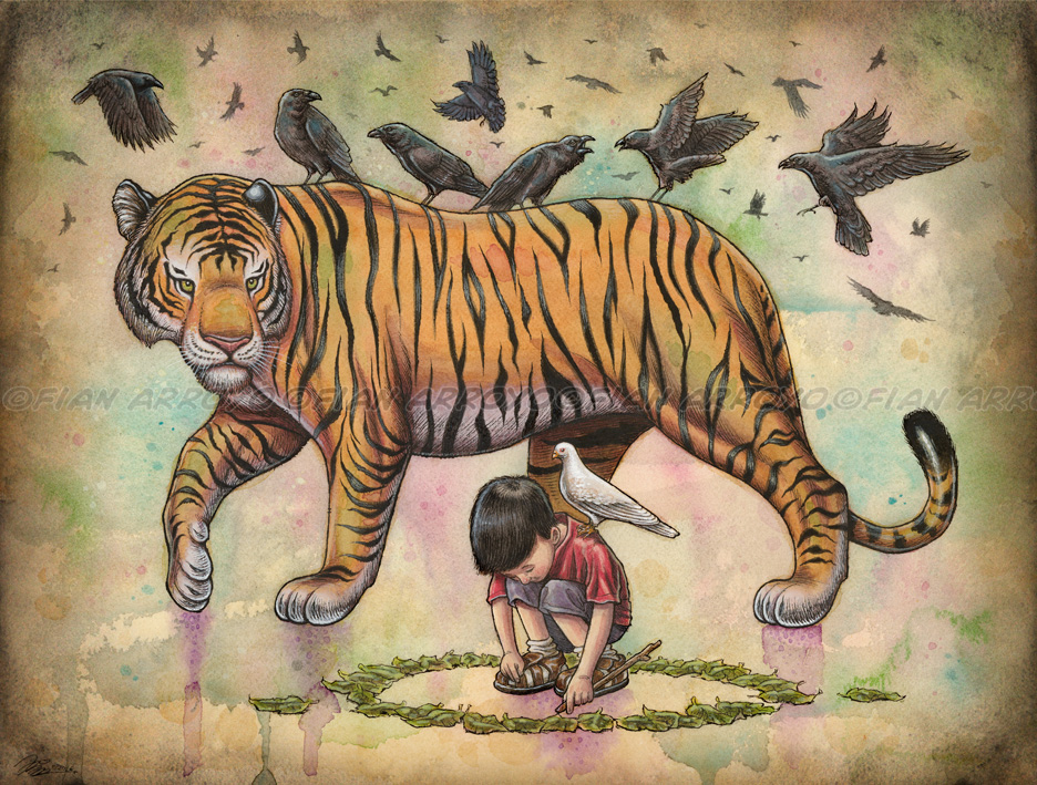 Watercolor and ink illustration. Gallery Art. Prints for sale at www.fian.com