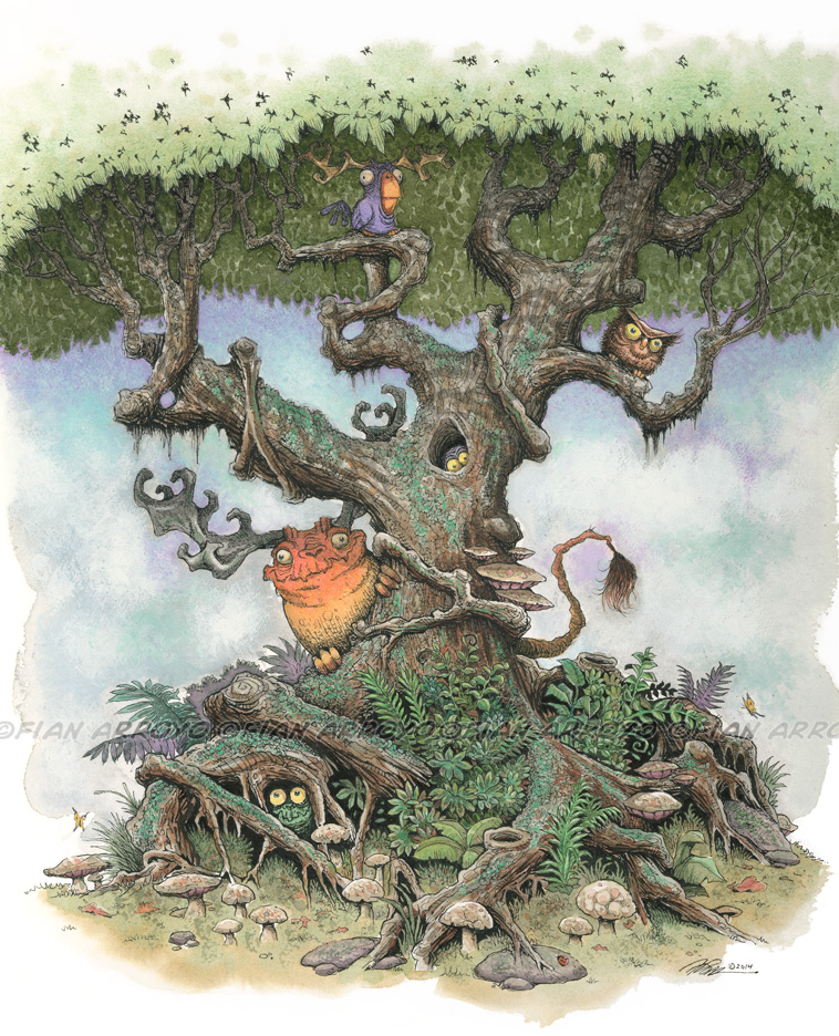 Watercolor and ink illustration. Gallery Art. Prints for sale at www.fian.com