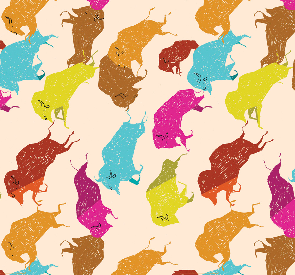 Buffalo repeat pattern.