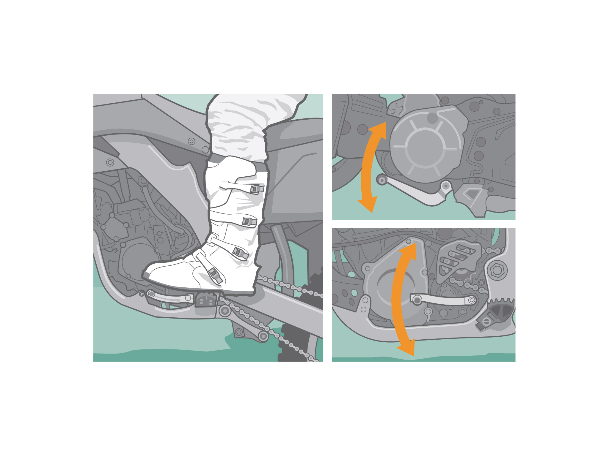 Illustrations created for book about dirt bike riding.