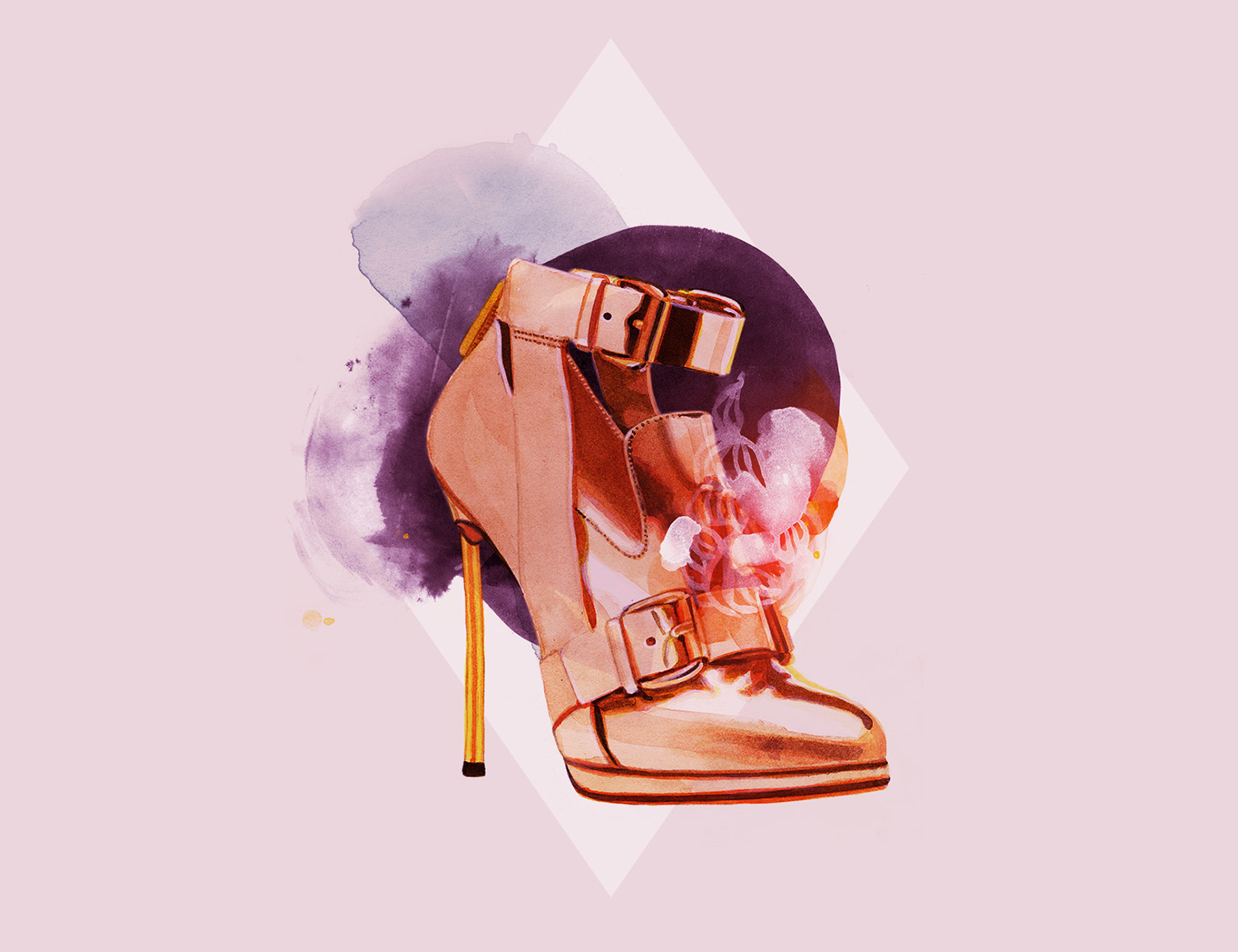 Project using mixed medias techniques; fluid acrylics worked like watercolours and digital composition + enhancement in Photoshop