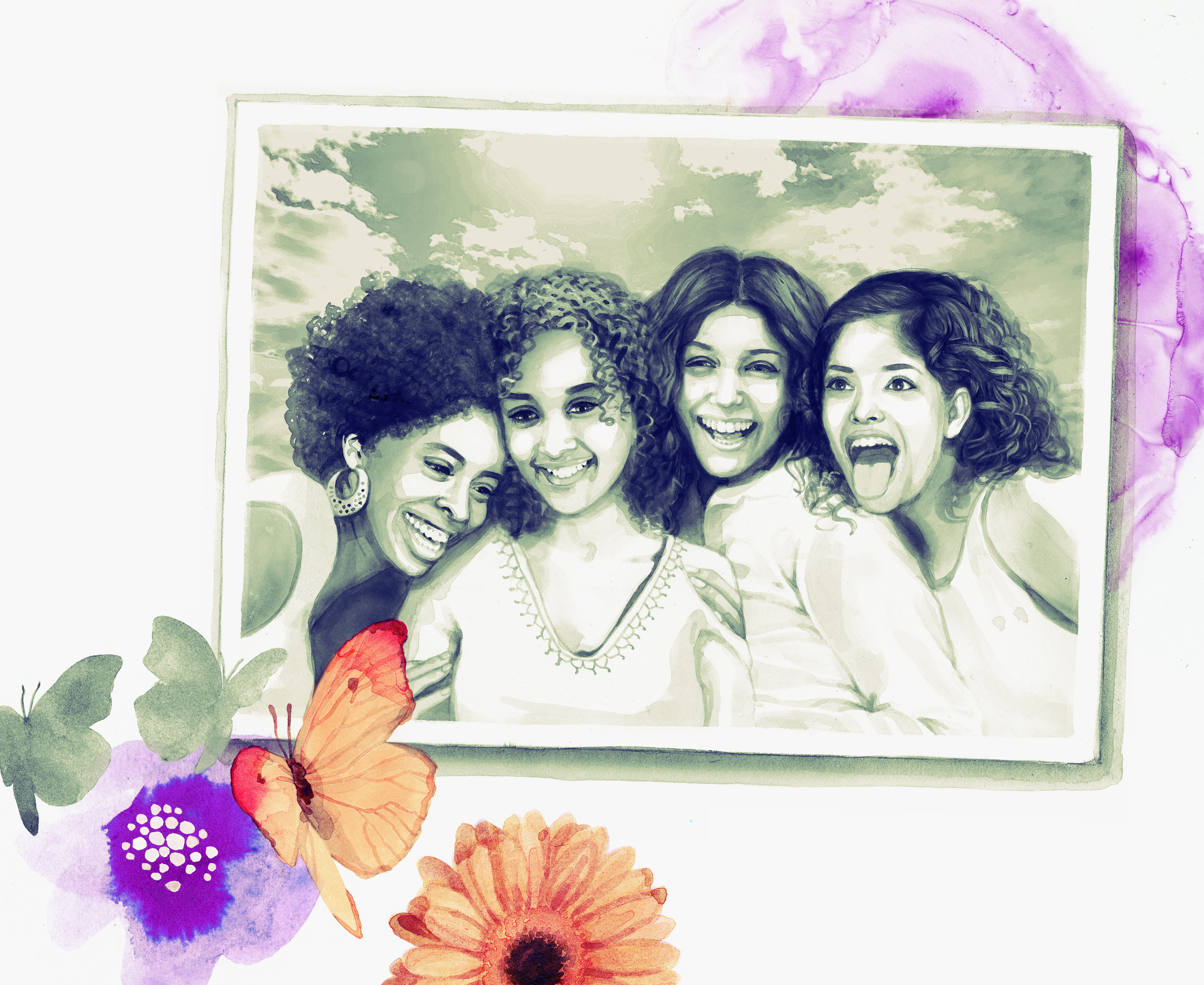 Dove "Love Your Curls" book. Illustration series inspired by real curly women and their stories as a result of Dove "Love Your Curls" campaign. Client: Dove. Ad agency: Epsilon