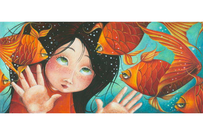 Girl and the fishes