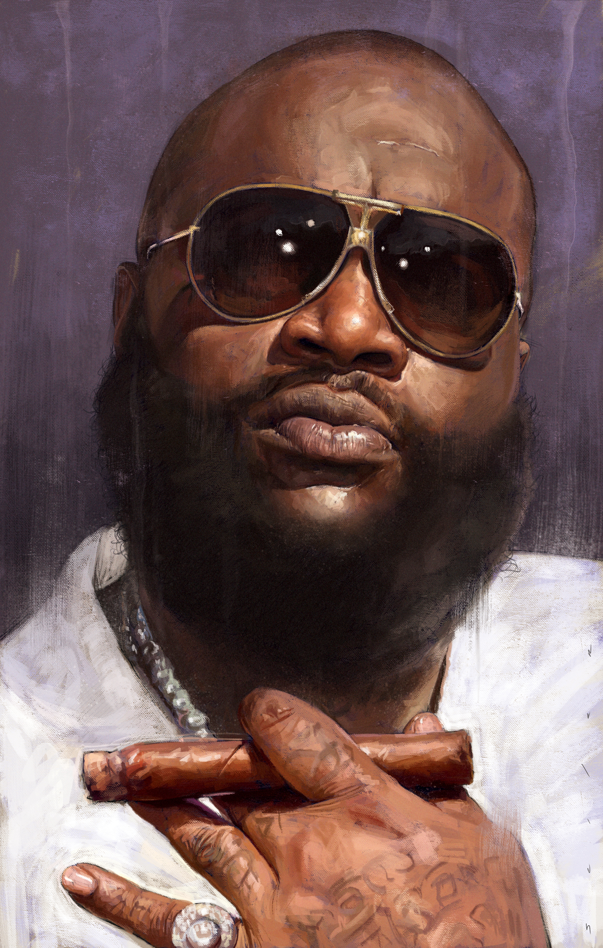 jason seiler, portrait, rick ross, rap, rapper, music, musician, cigar, 
