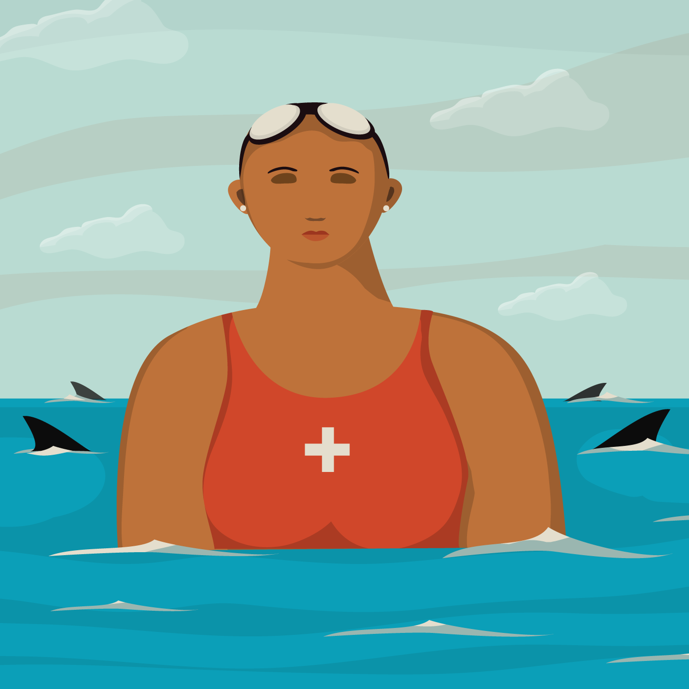 Lifeguard with Sharks