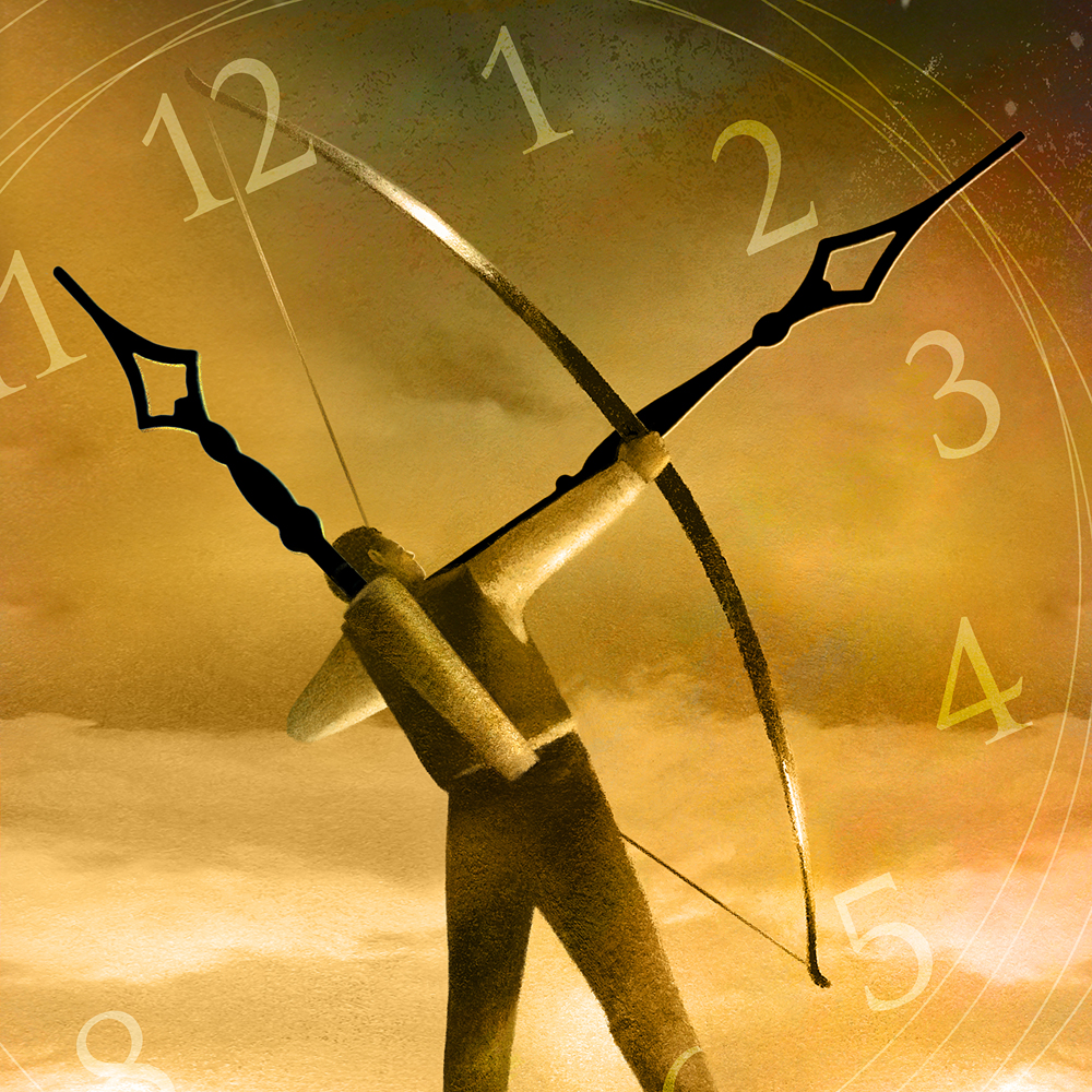 For a corporate publication; the subject was time management. Society of Illustrators award winner.