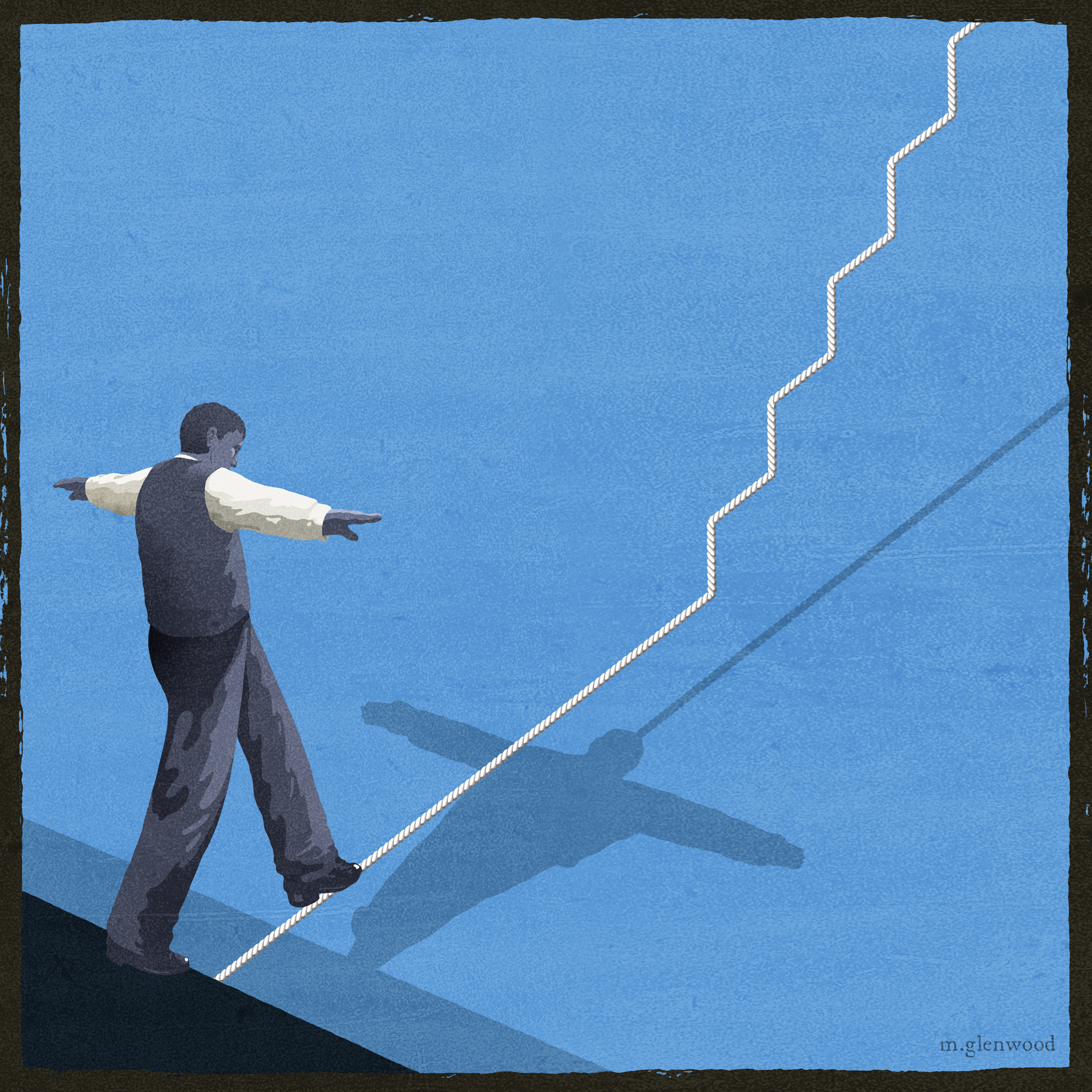 For the New York Times Business section. Feature about investors once again starting to take risk in their investments, a bit at a time. This flatter, more graphic style is my "Michael Glenwood" style