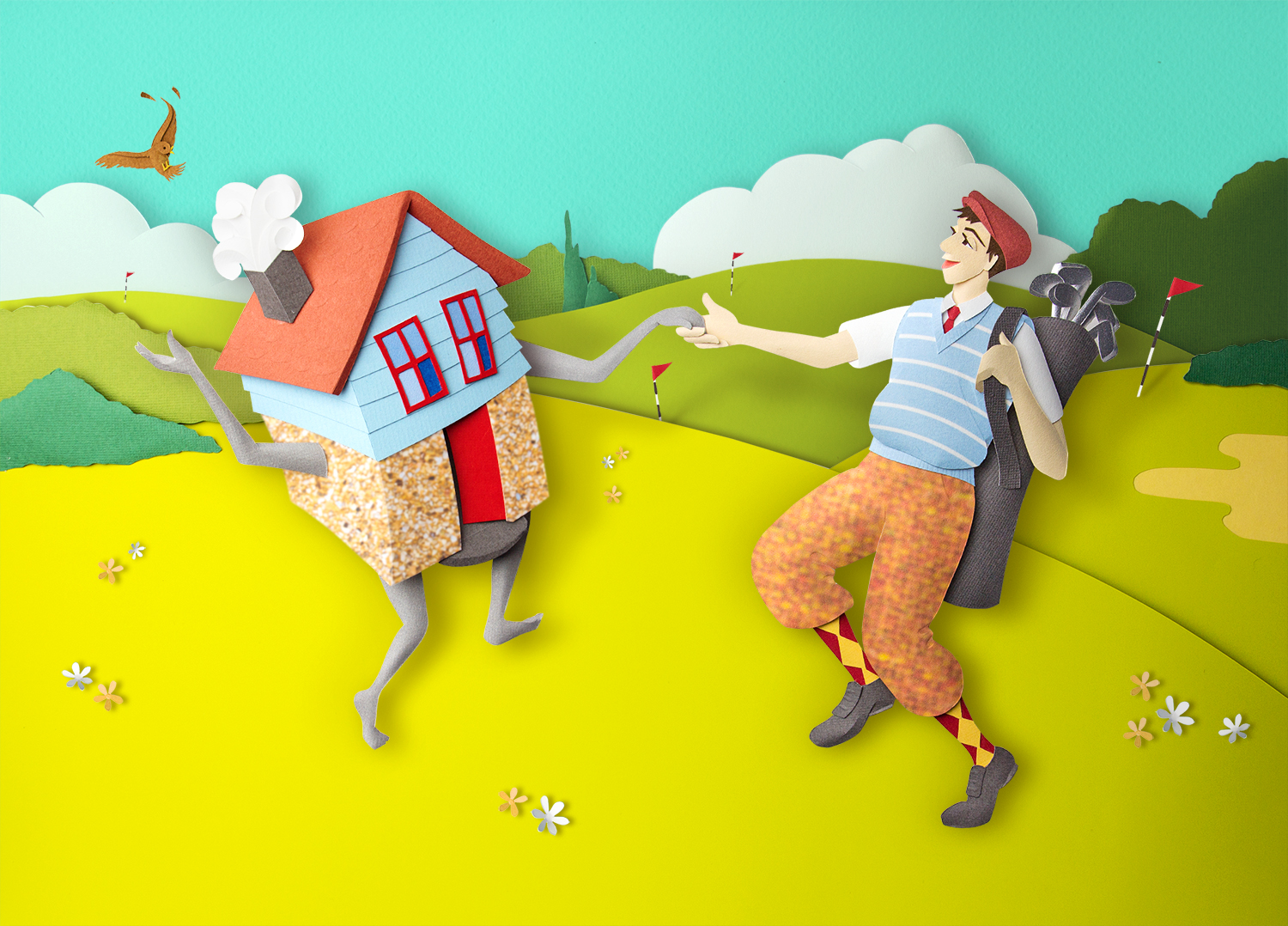 3D papercut image by Gail Armstrong for use as illustration