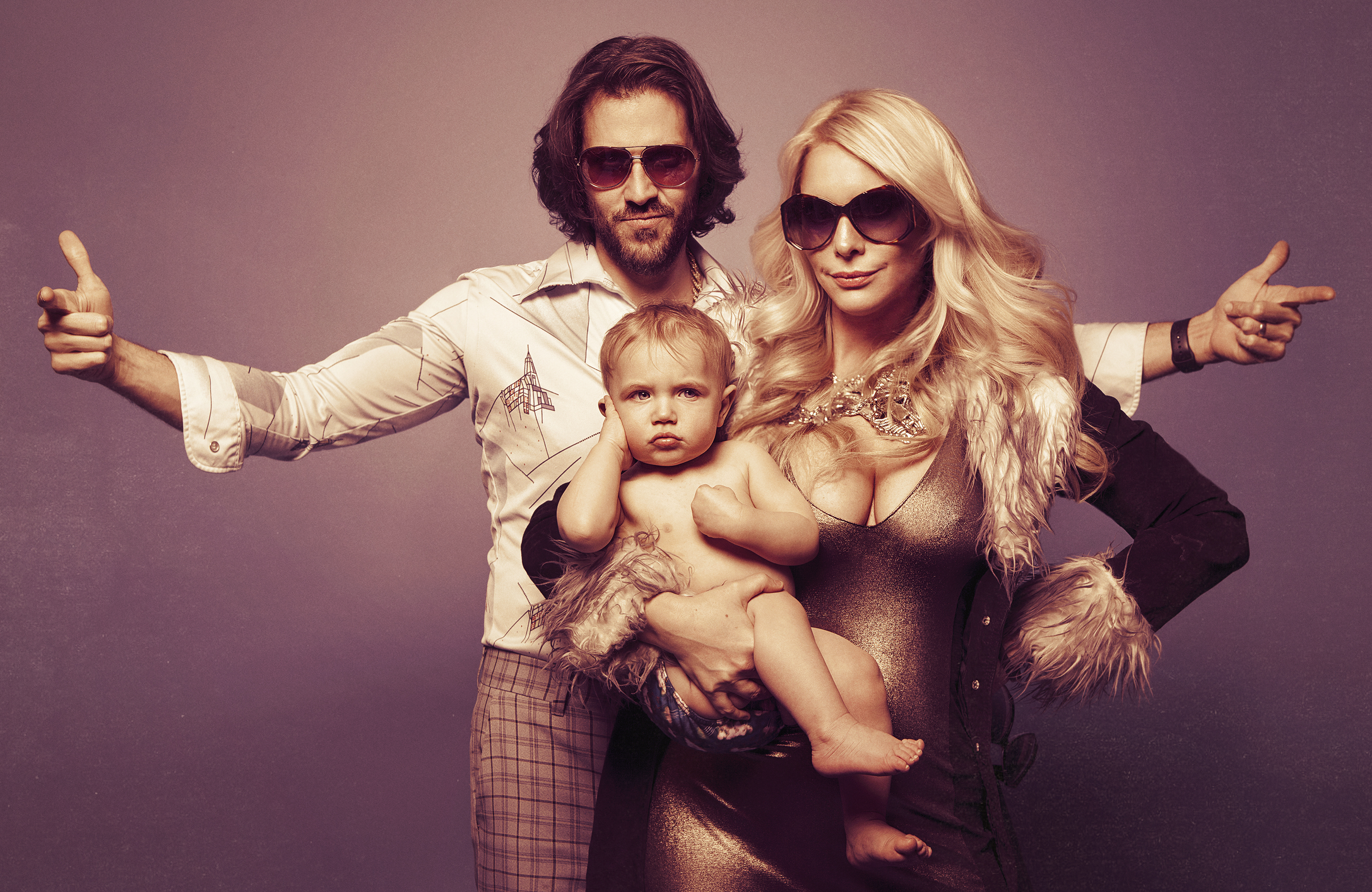 Retro 1970's Family Portrait