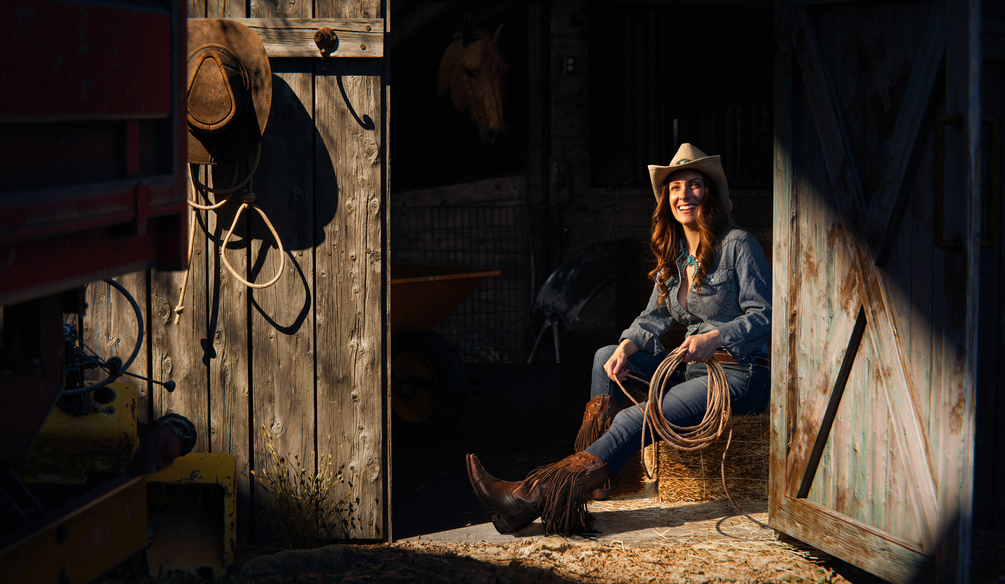 Dale May combines studio portraiture with photo realistic CGI environments to create image with a rich narrative for his personal series "Horse Whisperer"