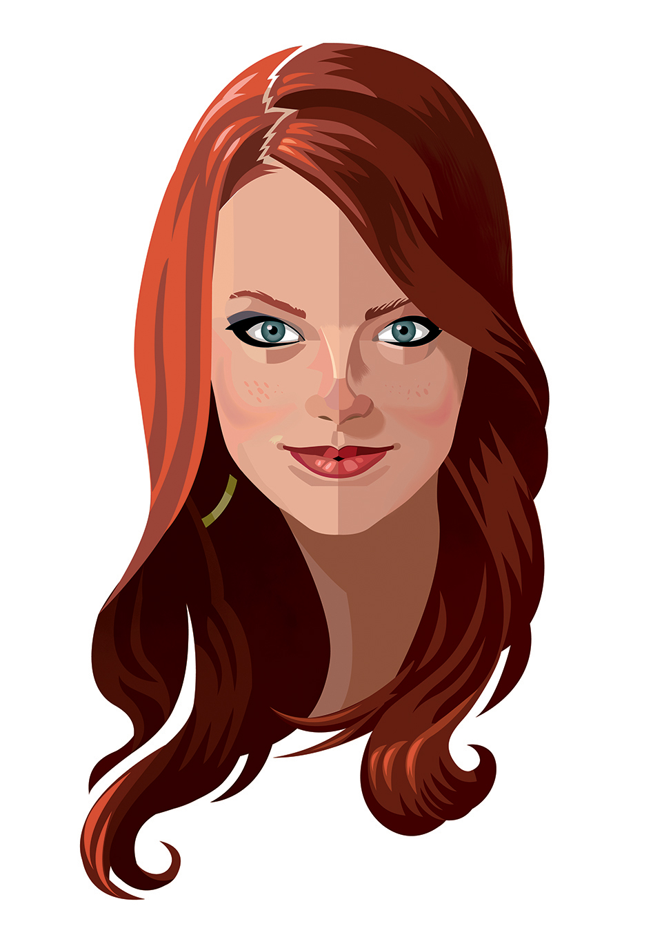 graphic digital vector portrait of actress Emma Stone
