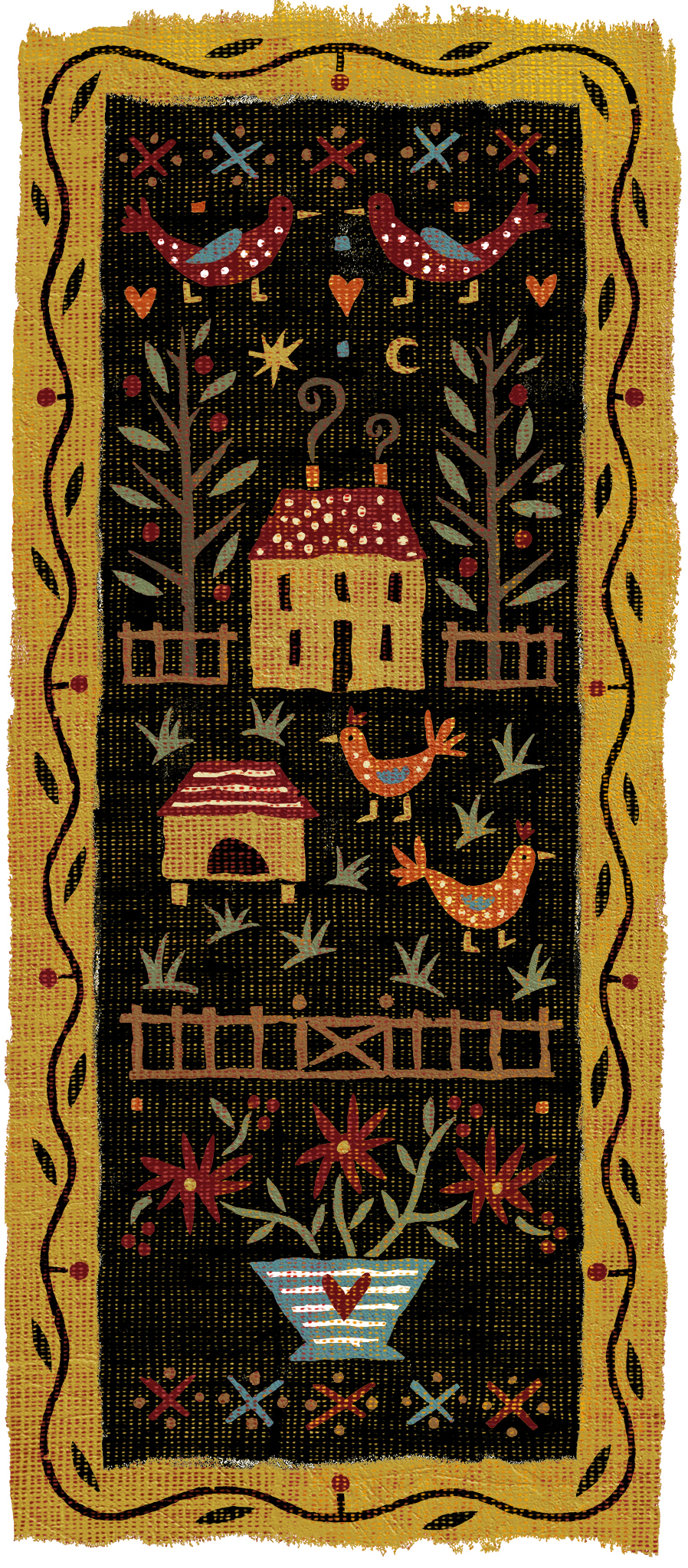American Folk Art design with a contemporary Shaker feel.