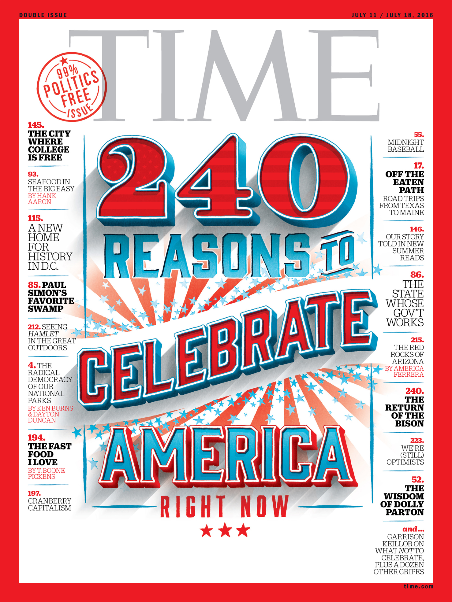 240 Reasons to Celebrate America cover for Time Magazine 