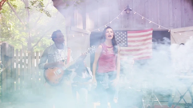 Animation made from a live motion capture of an outdoor garage band.