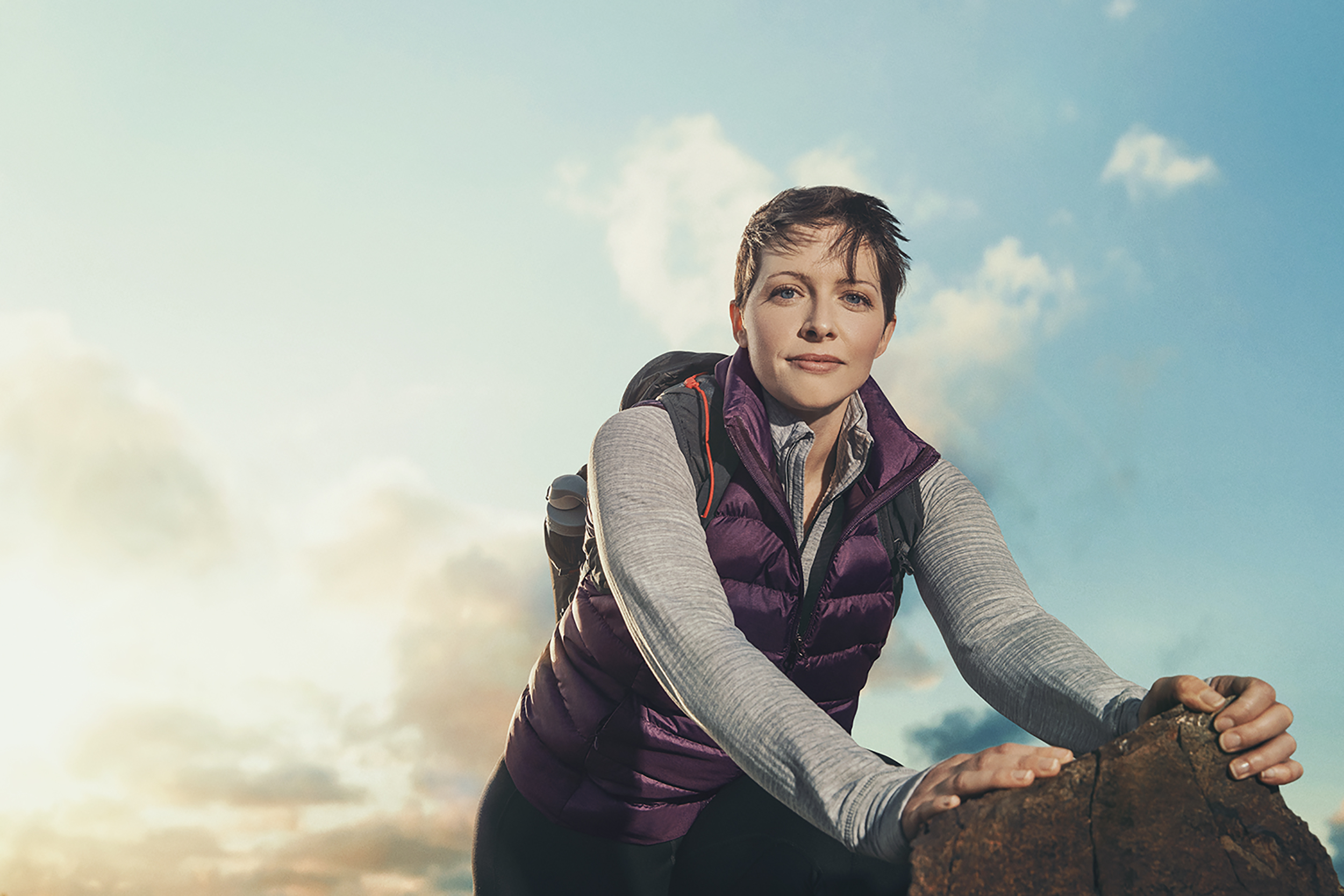 von Willebrand disease patient is riding a bike in the mountains for a campaign for pharma company Vonvendi.