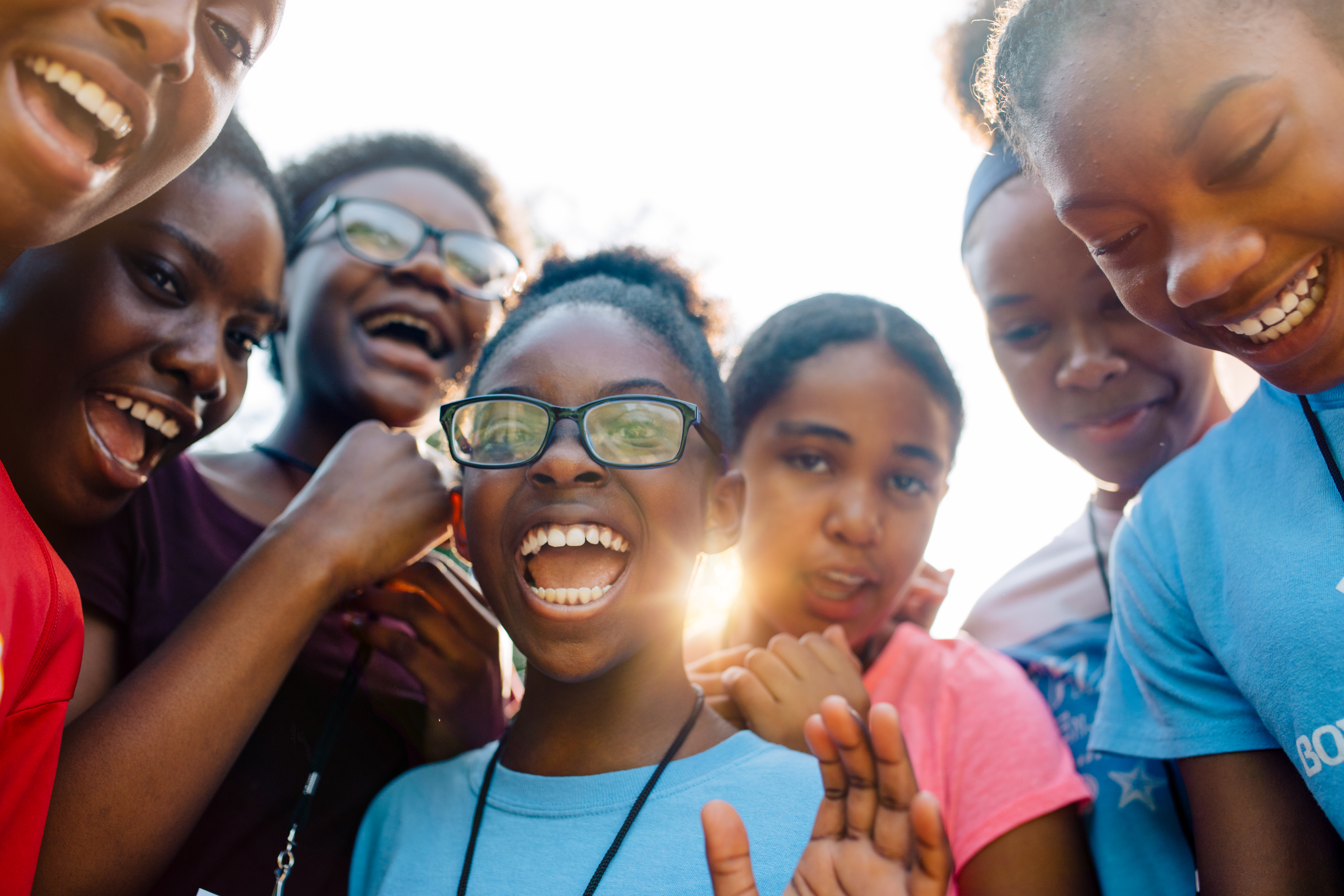 A group of young girls cheering. Client: Boys and Girls Clubs of America