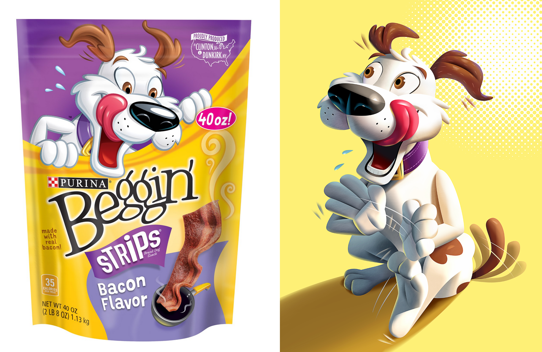Character design branding for Purina's Beggin Strips.