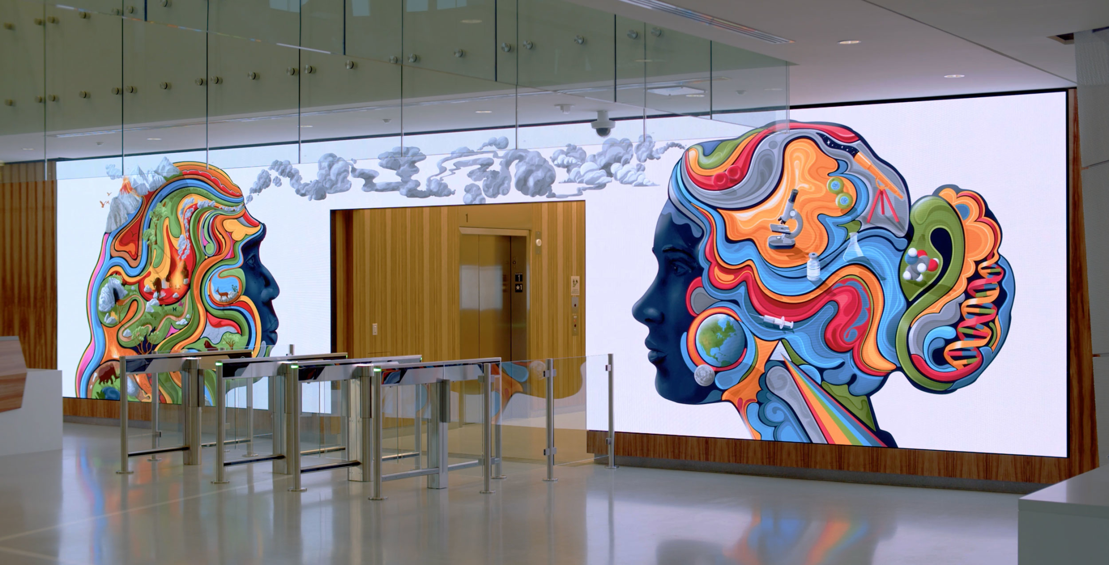 A wall mural for Merck