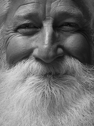 moving portrait of competitor of alpine beard contest