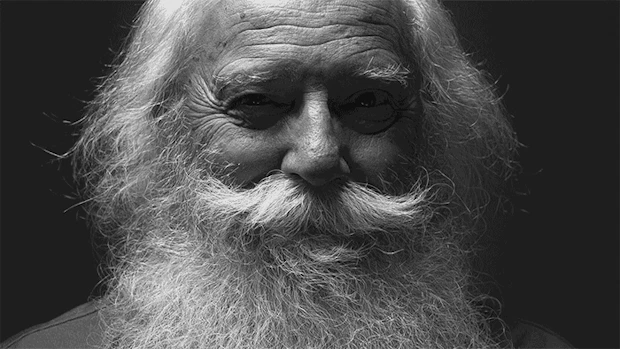 moving portrait of competitor of alpine beard contest