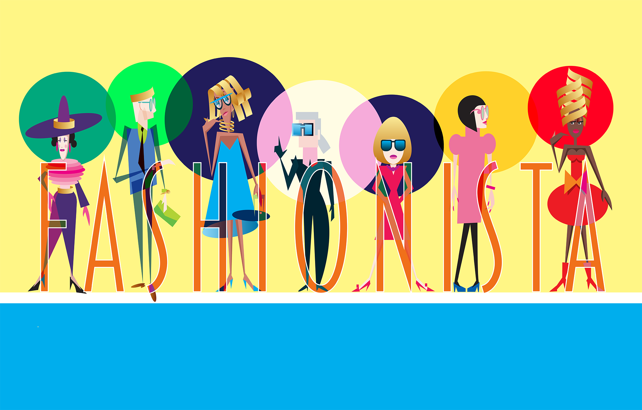 Caracture Graphic flat Vector illustration conceptual/narrative. Fashion.
