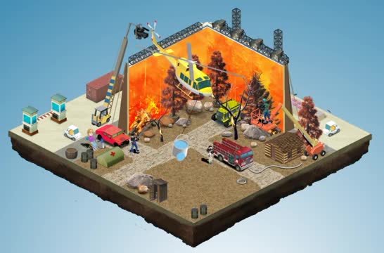 Digital illustration Isometric airbrush and vector animations created for Play the Alist game for Diversion Entertainment.