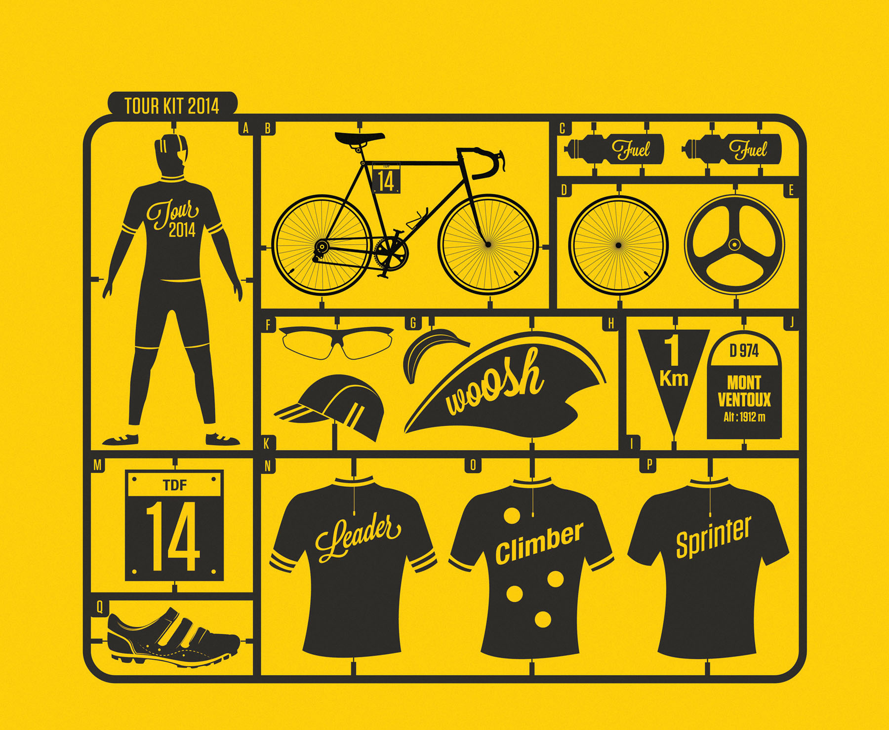 Cycling infographic airfix model illustration
