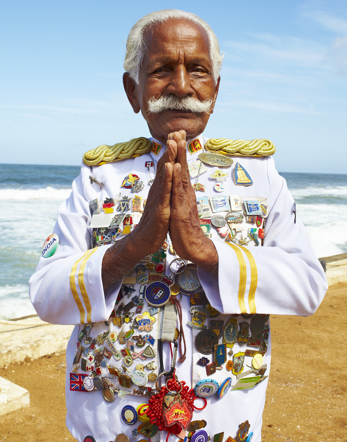 Man working at the Galle Face hotel located in Colombo, Sri Lanka.