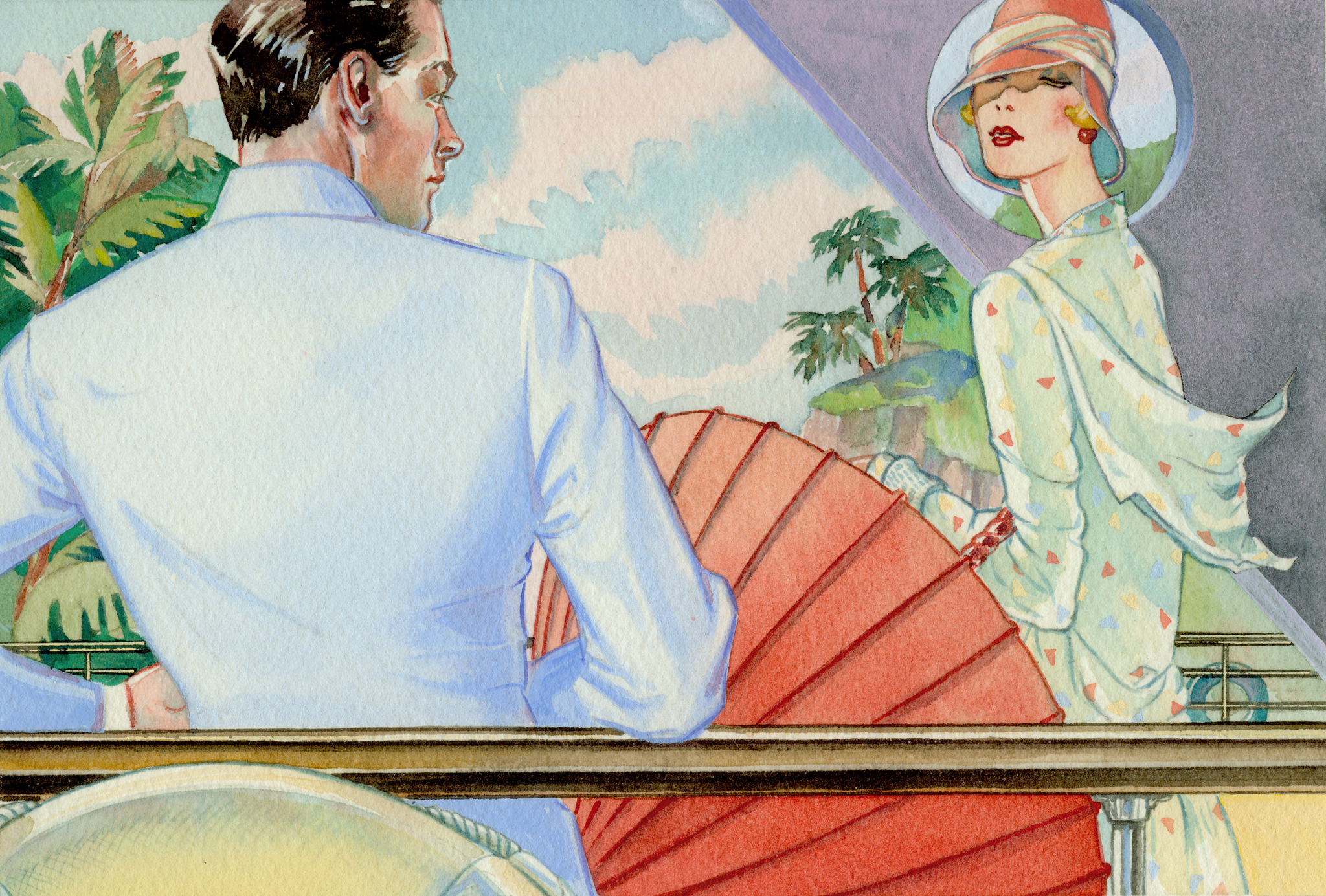 Book cover for St. Martin's Press of F. Scott Fitzgerald's novel, showing the elegance of ocean liner travel in the Roaring Twenties.