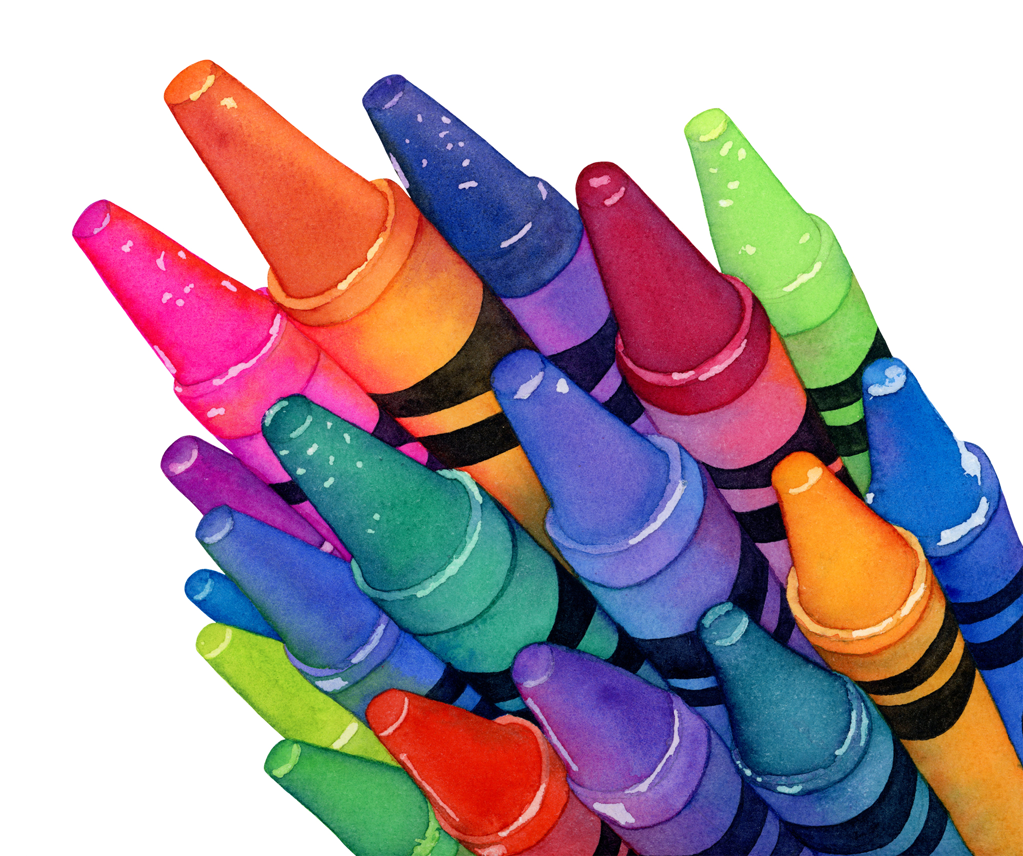hand painted crayon illustration