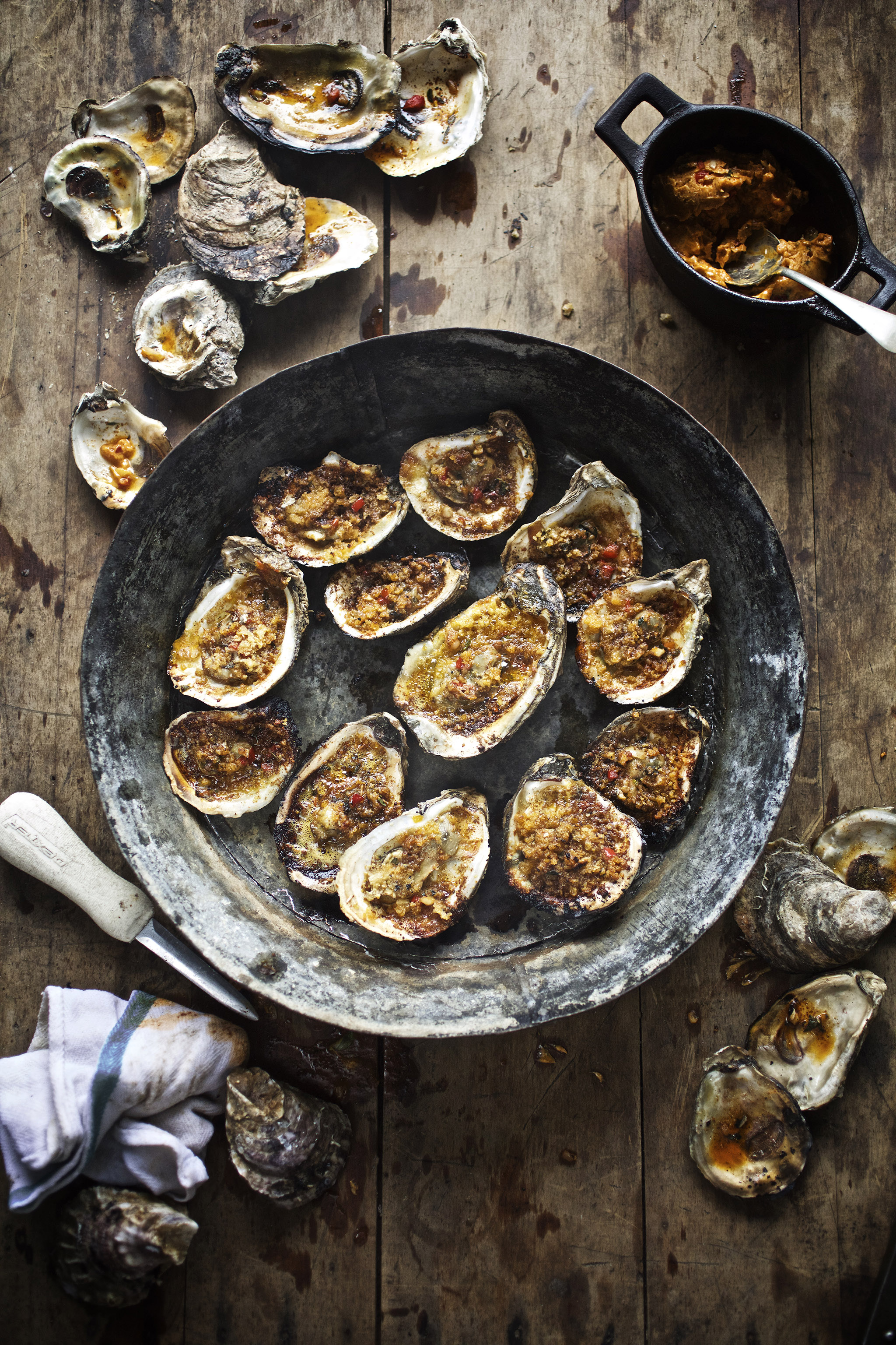 Dinner Food, Grilled Oysters, Roasted Oysters, Seafood, Grilled Food, Rustic Food, Client: Texas Monthly