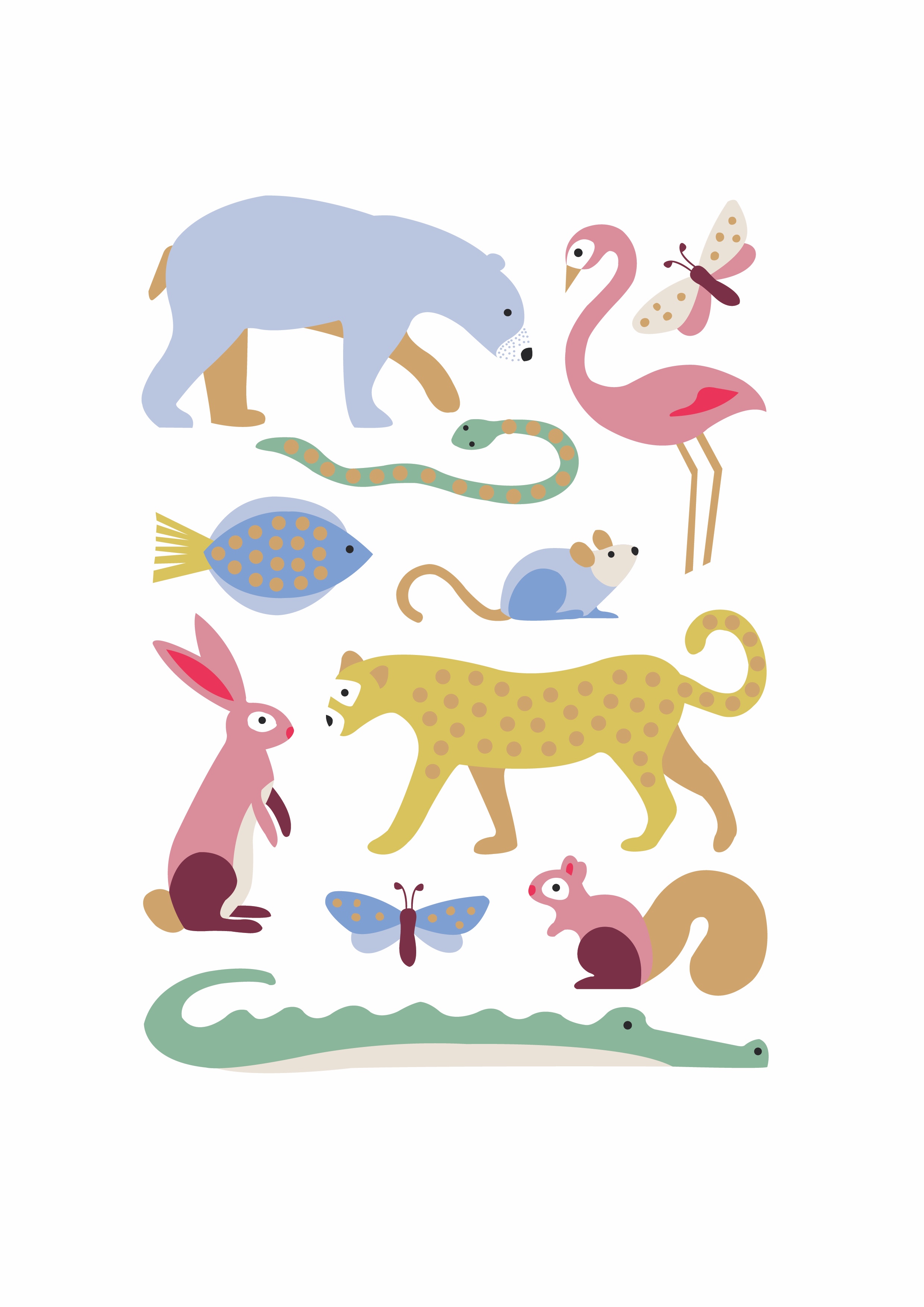 Bold, colourful geometric style graphic card illustration for Lagom.