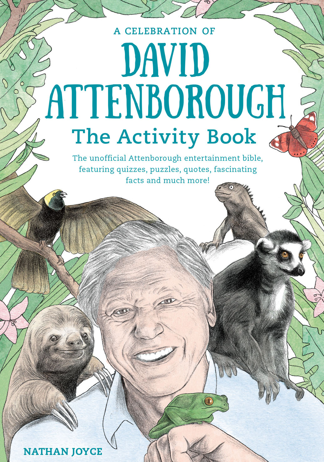 Illustrated cover for the David Attenborough activity book