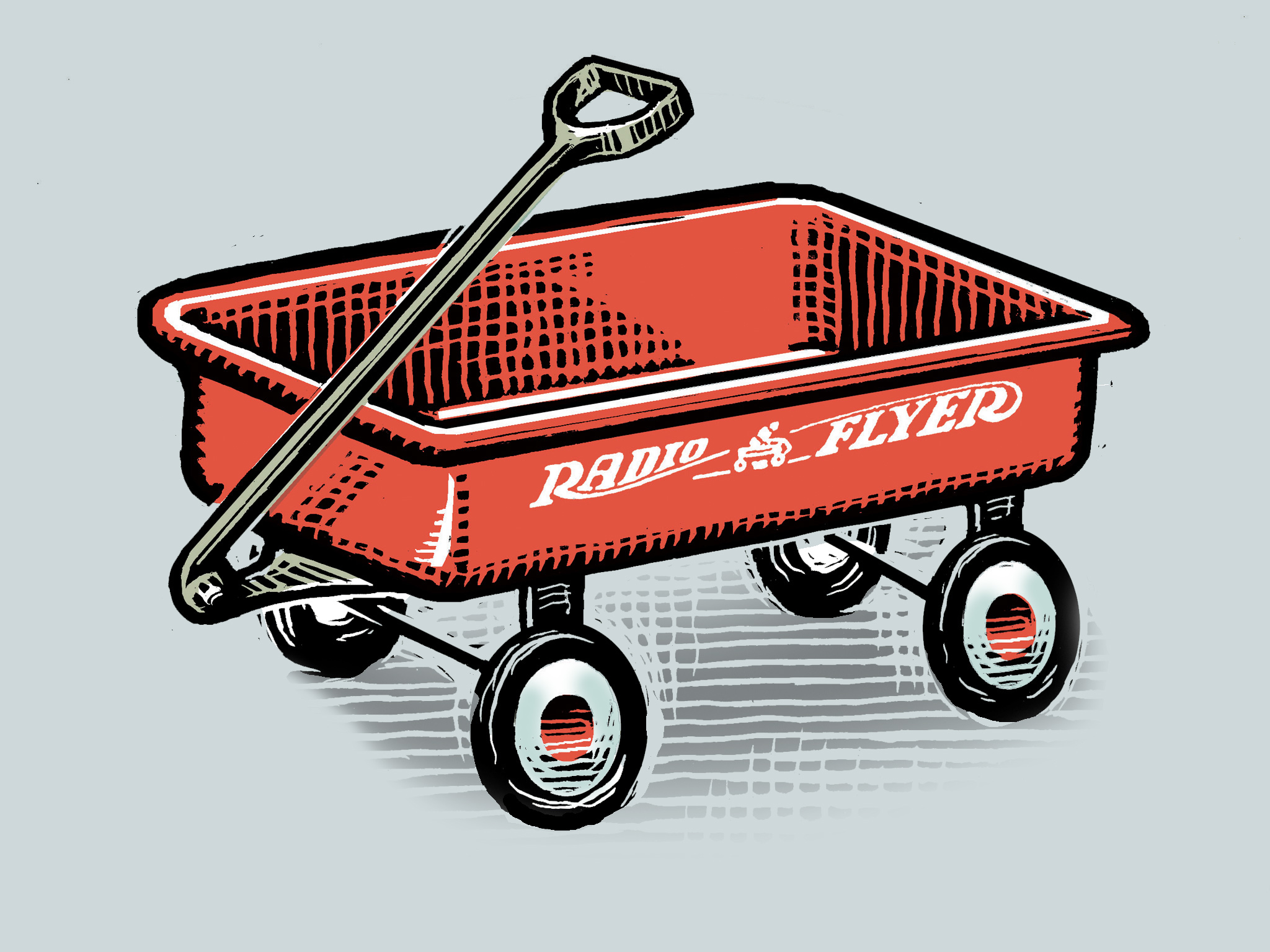 Illustration of the classic Radio Flyer Wagon.