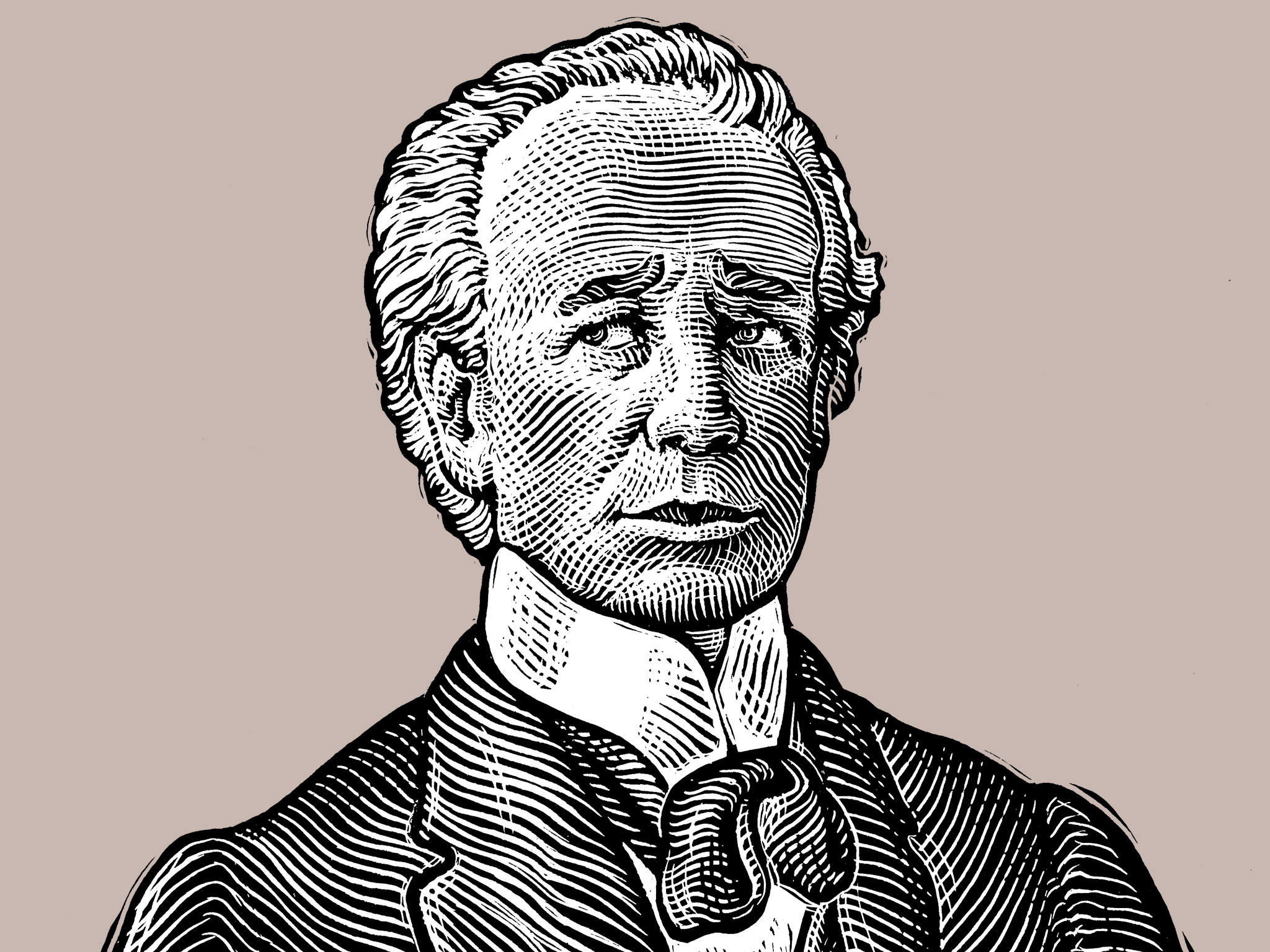 Portrait illustration of Sir Wilfrid Laurier, the seventh Prime Minister of Canada.