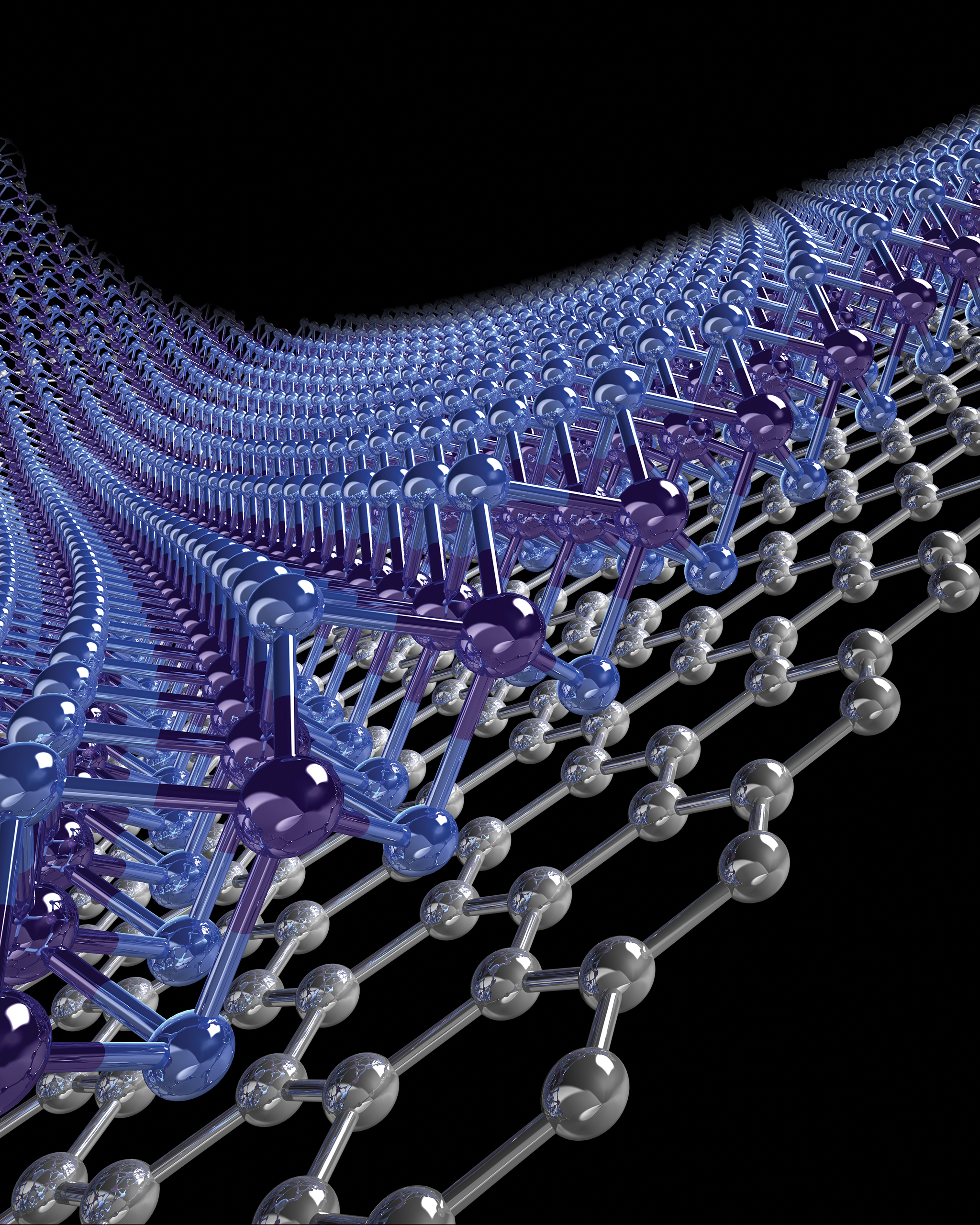 A 3D illustration of graphene for Applied Materials magazine.