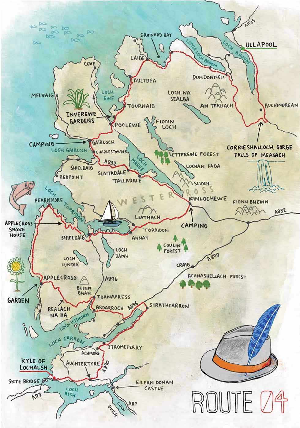 Illustrated routes around Scotland