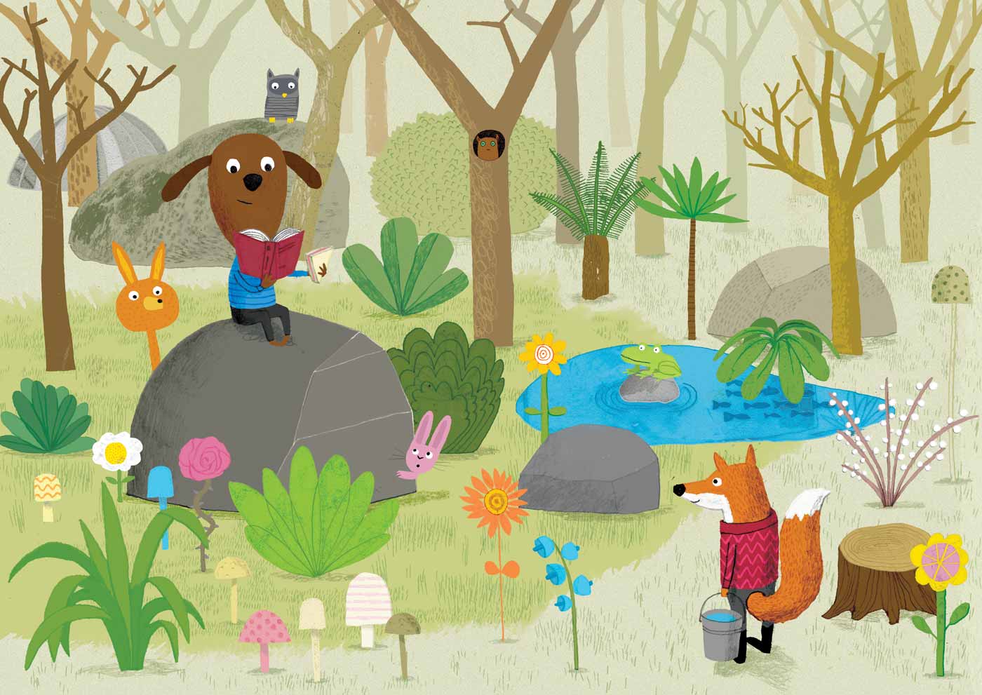 woodland illustration for childrens book